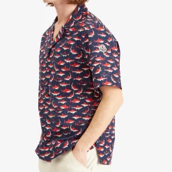 Moncler Little Sharks Printed Cotton Poplin Shirt