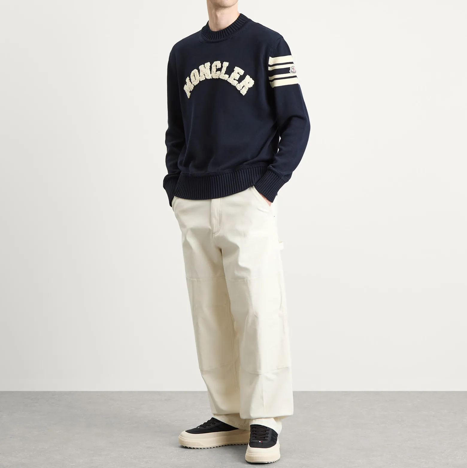 Moncler Logo Crew Neck Cotton Knitwear