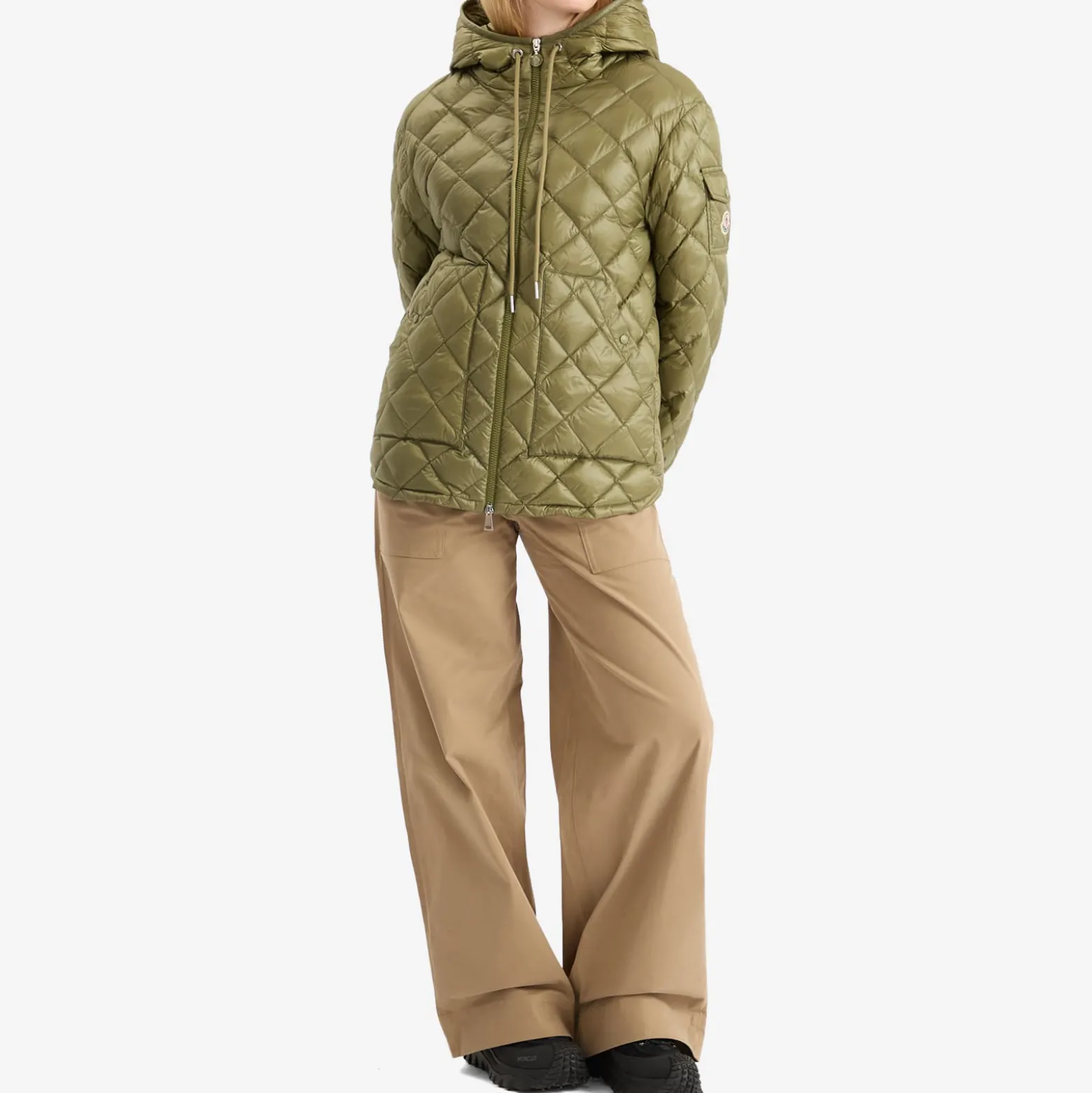 Moncler Shiny Quilted Hood Overshirt