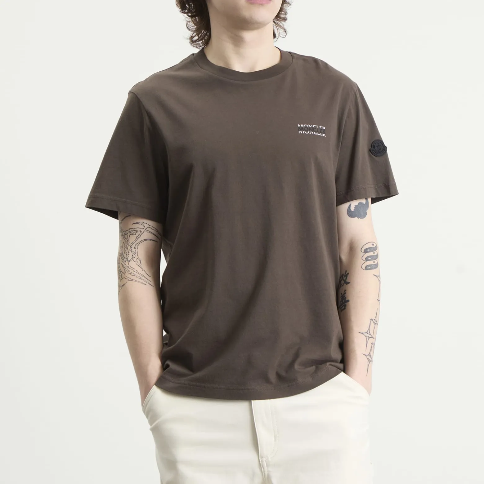 Moncler Stripe Logo Short Sleeve T-Shirt