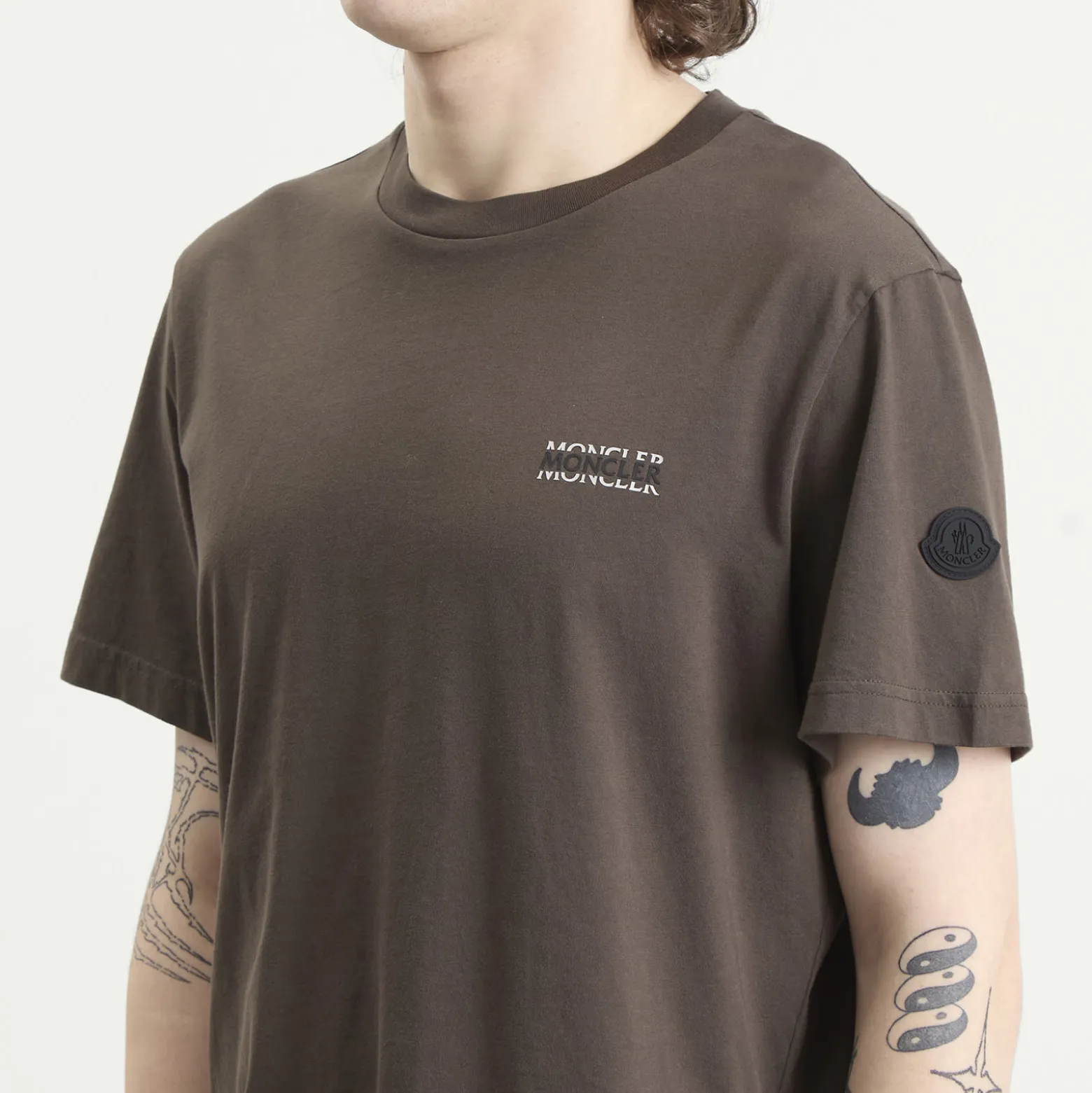 Moncler Stripe Logo Short Sleeve T-Shirt