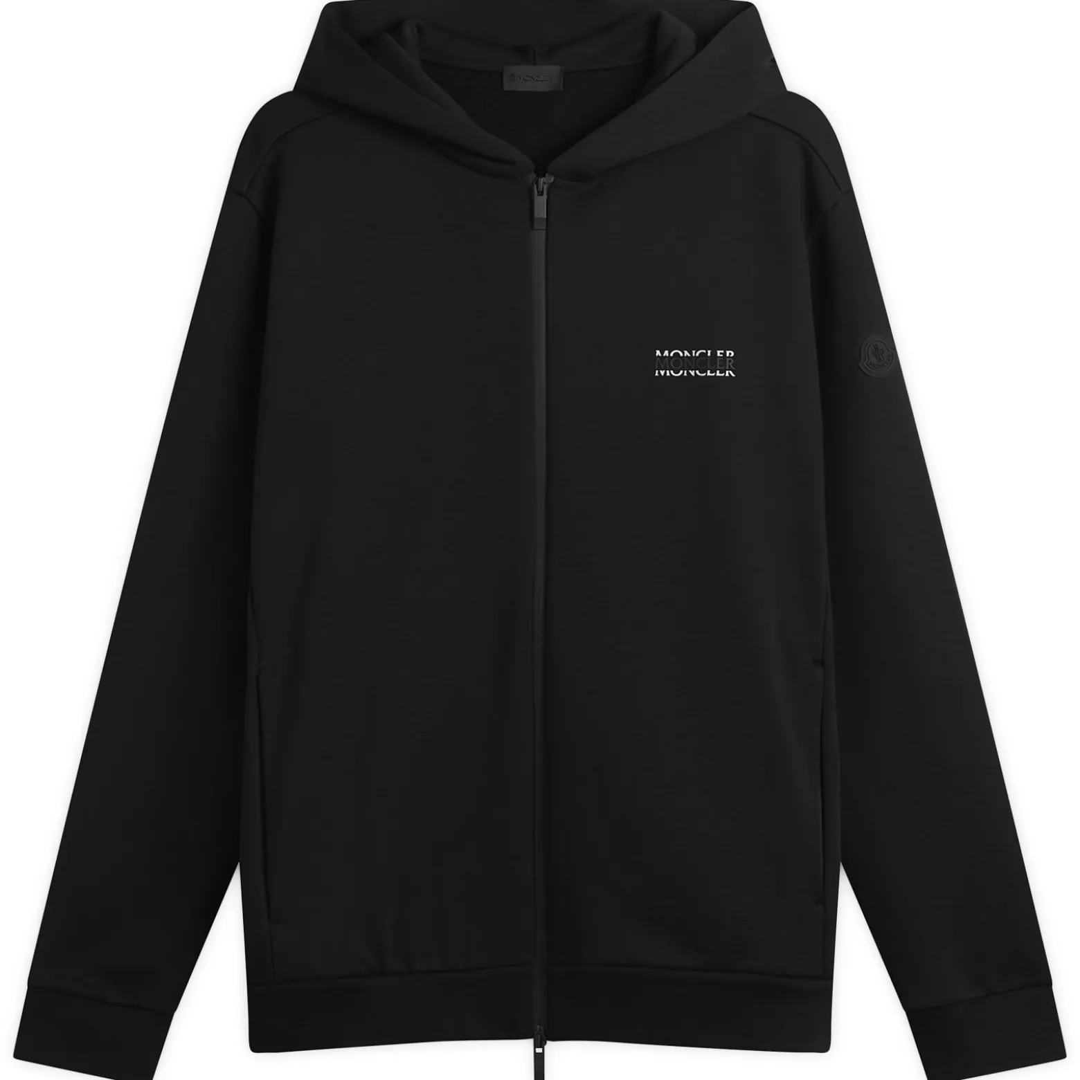 Moncler Stripe Logo Zip Up Hoodie