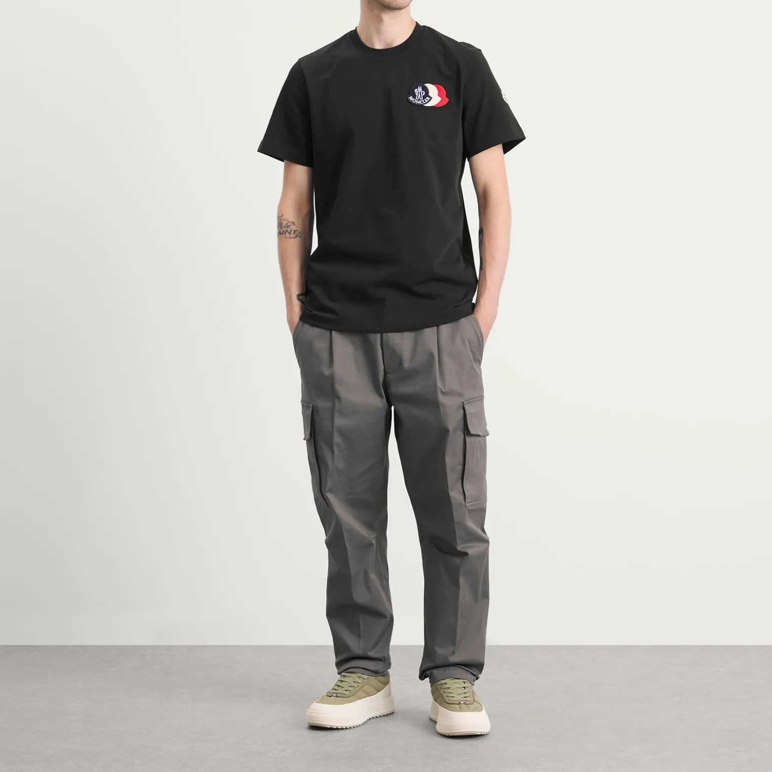 Moncler Triple Logo Heavy Cotton T-Shirt