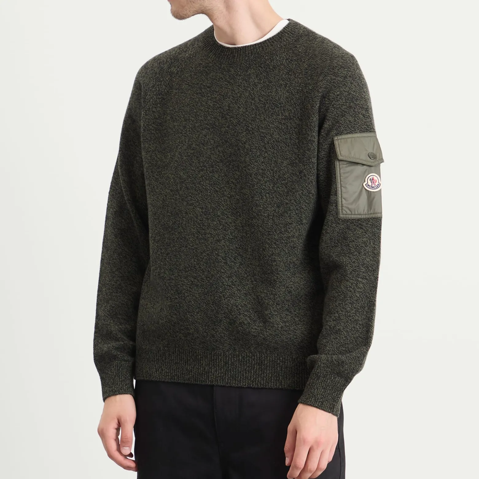 Moncler Wool Cashmere Mouline Crew Neck Jumper