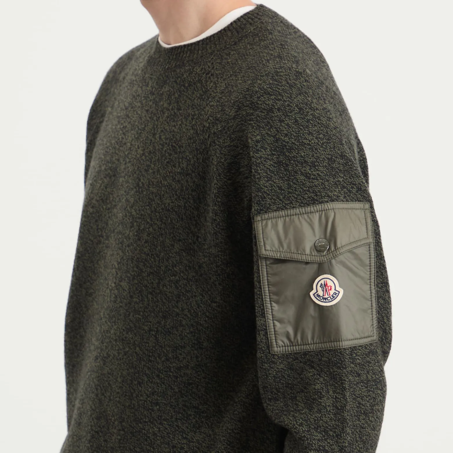 Moncler Wool Cashmere Mouline Crew Neck Jumper
