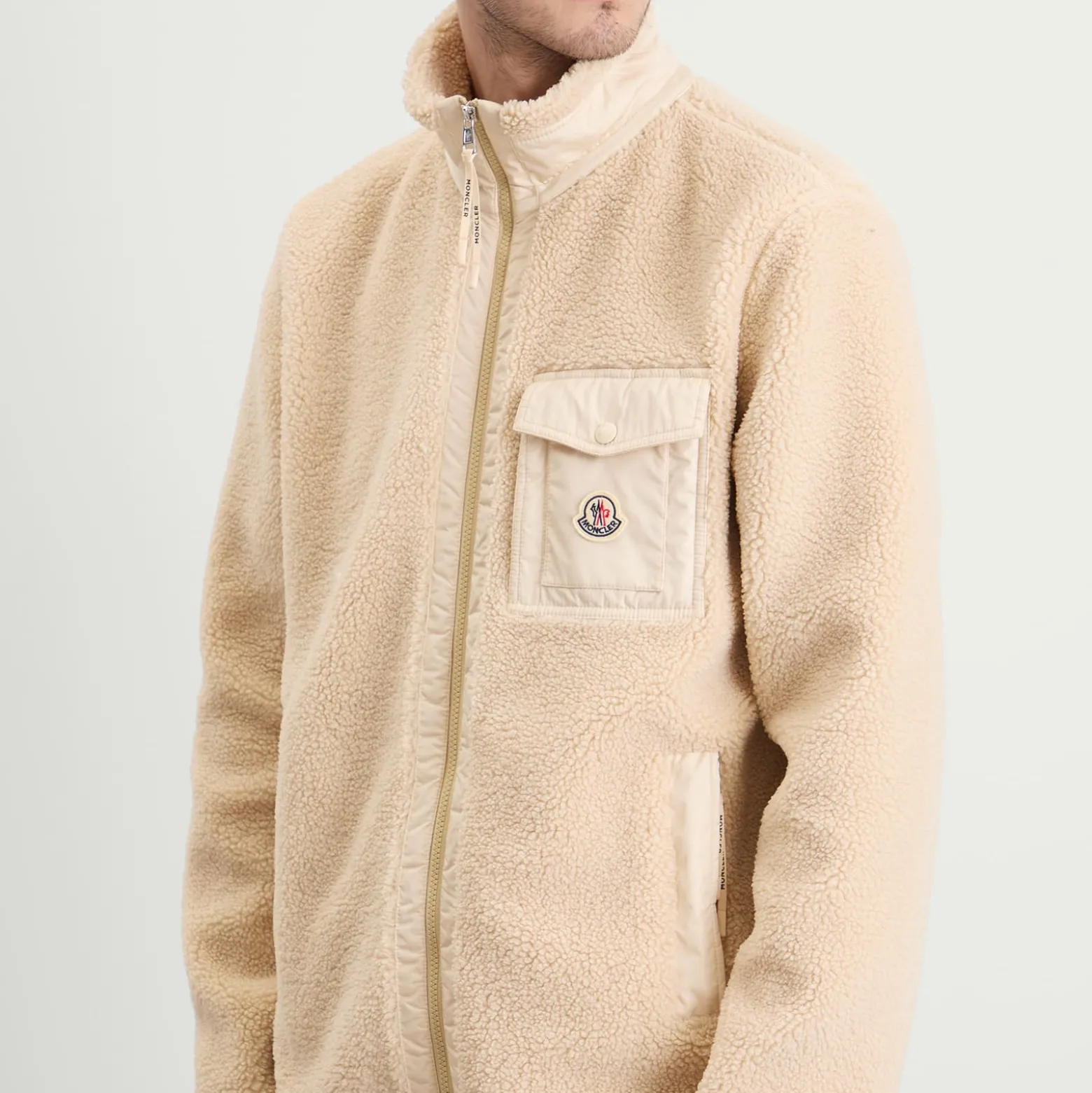 Moncler Zip Up Teddy Fleece Cardigan