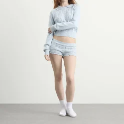 My Mum Made It Buttoned Lace Knit Pullover