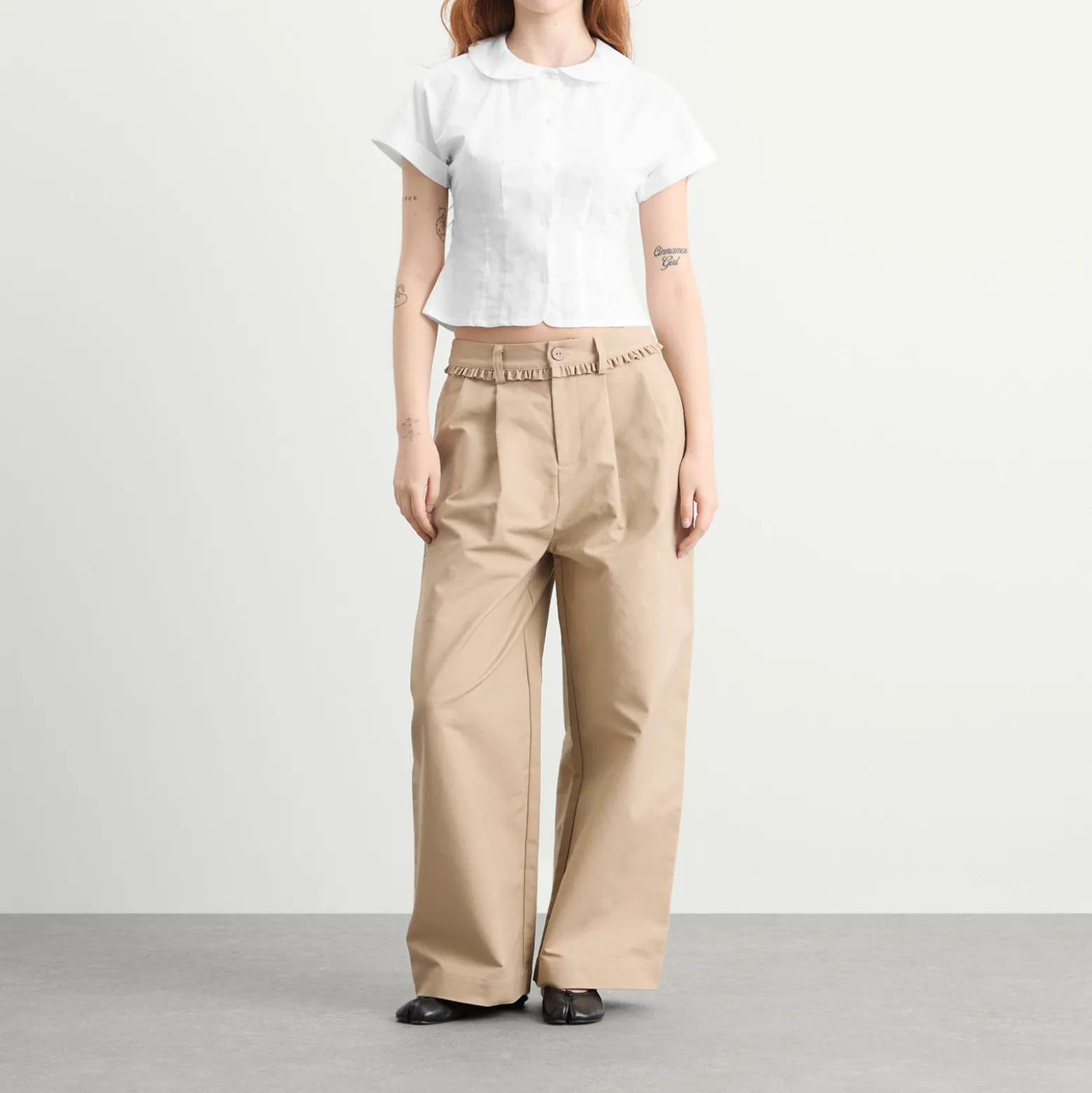 My Mum Made It Curved Collar Cap Sleeve Shirt