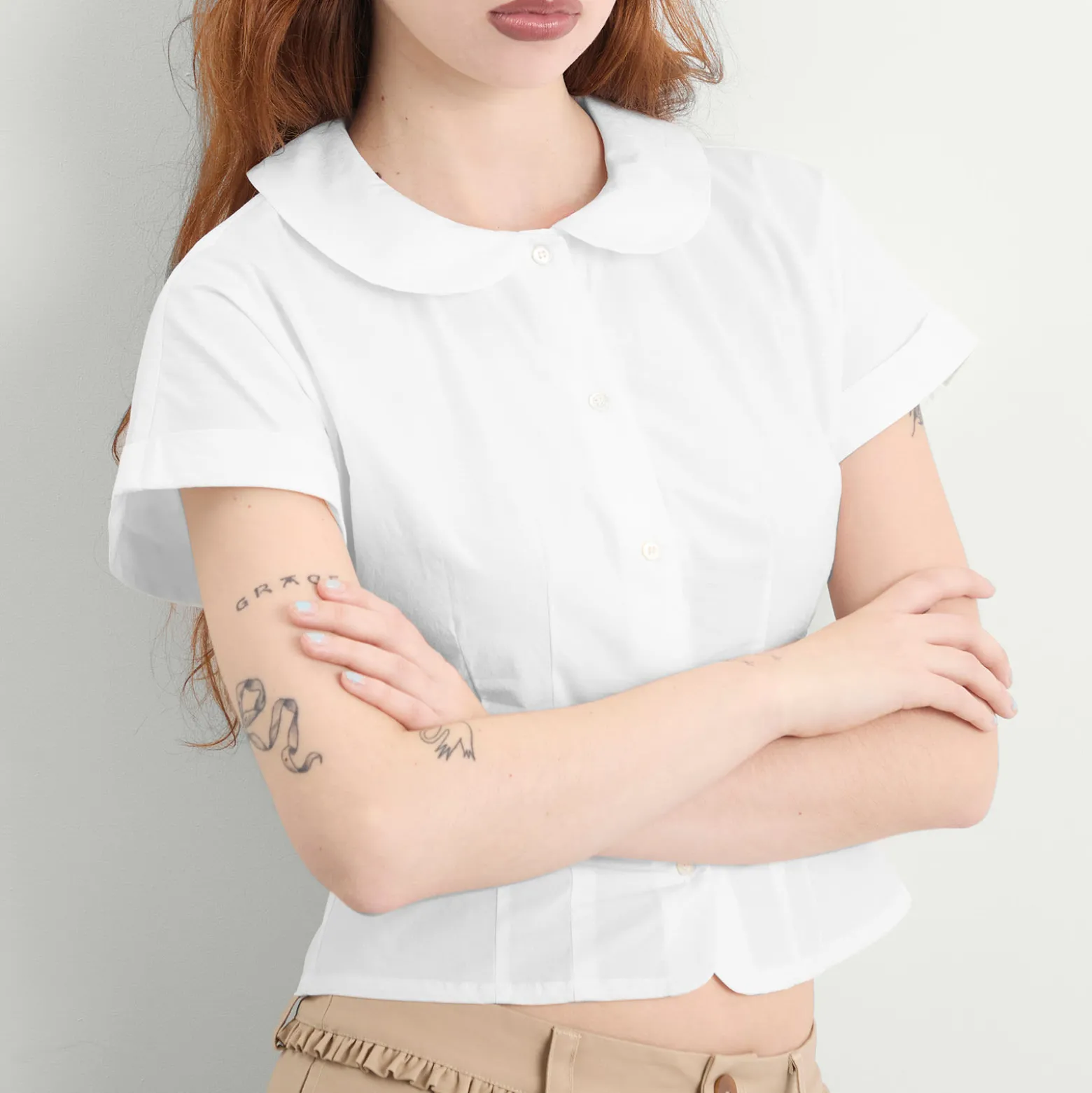 My Mum Made It Curved Collar Cap Sleeve Shirt