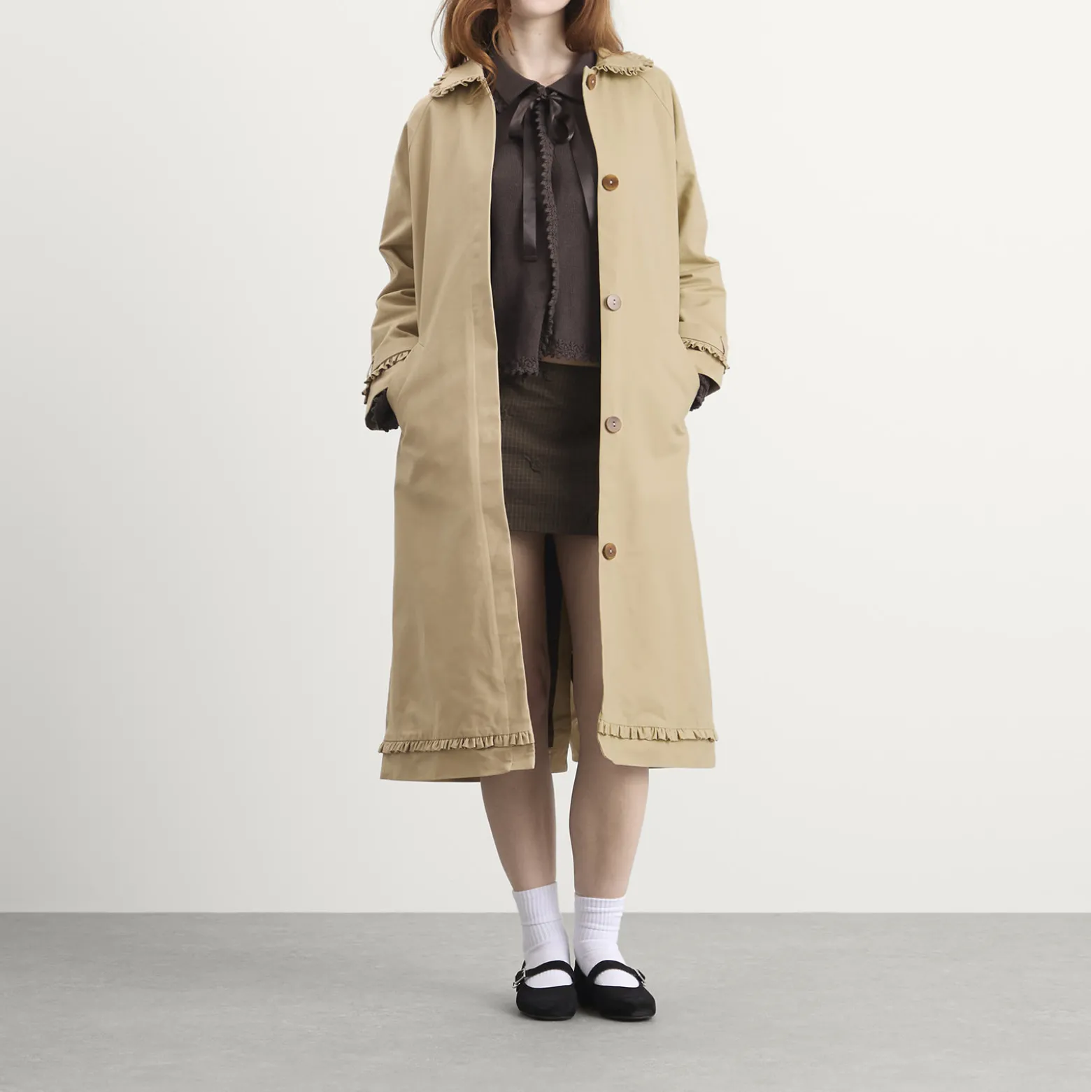 My Mum Made It Tailored Gather Trench Coat