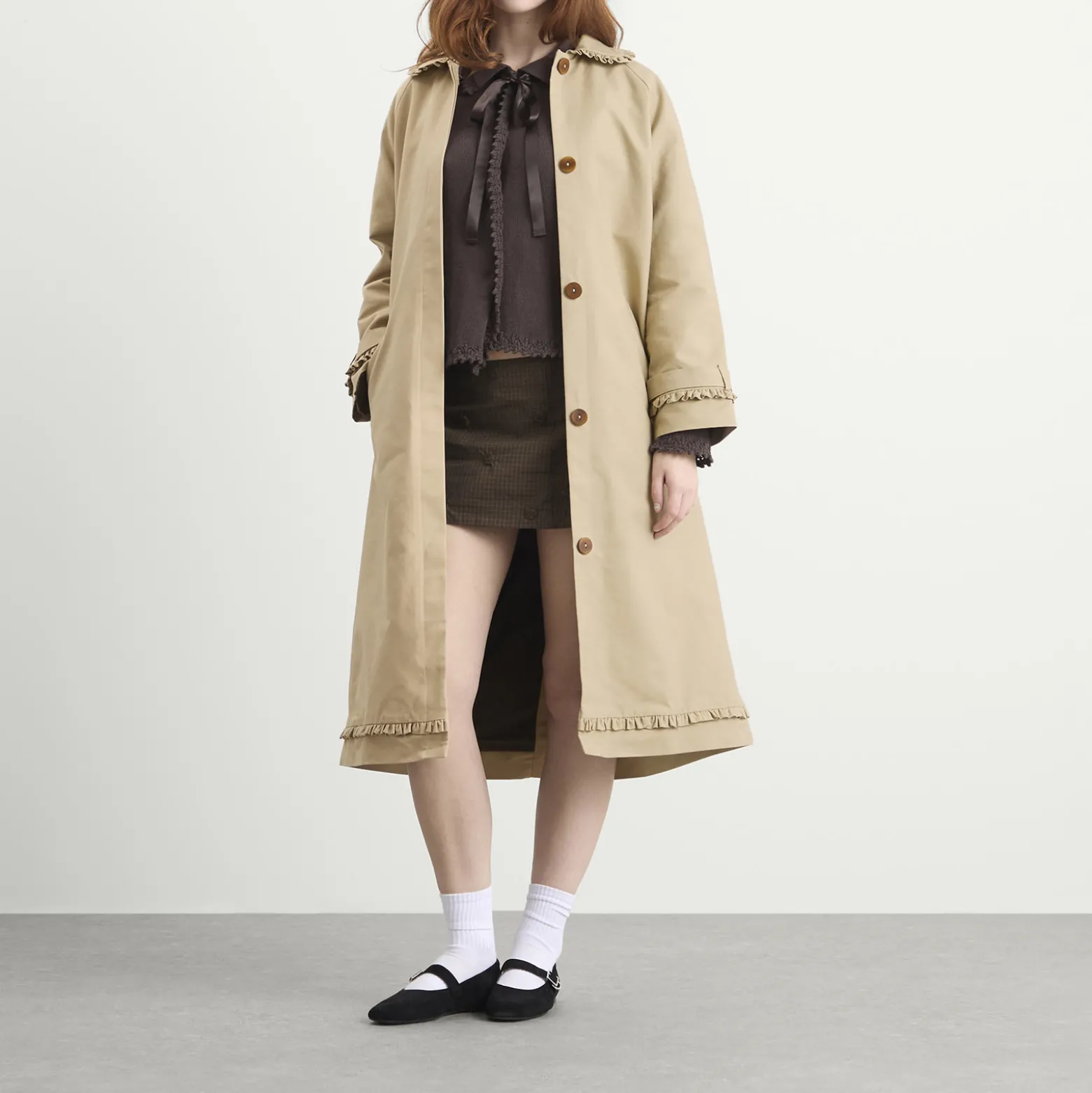 My Mum Made It Tailored Gather Trench Coat