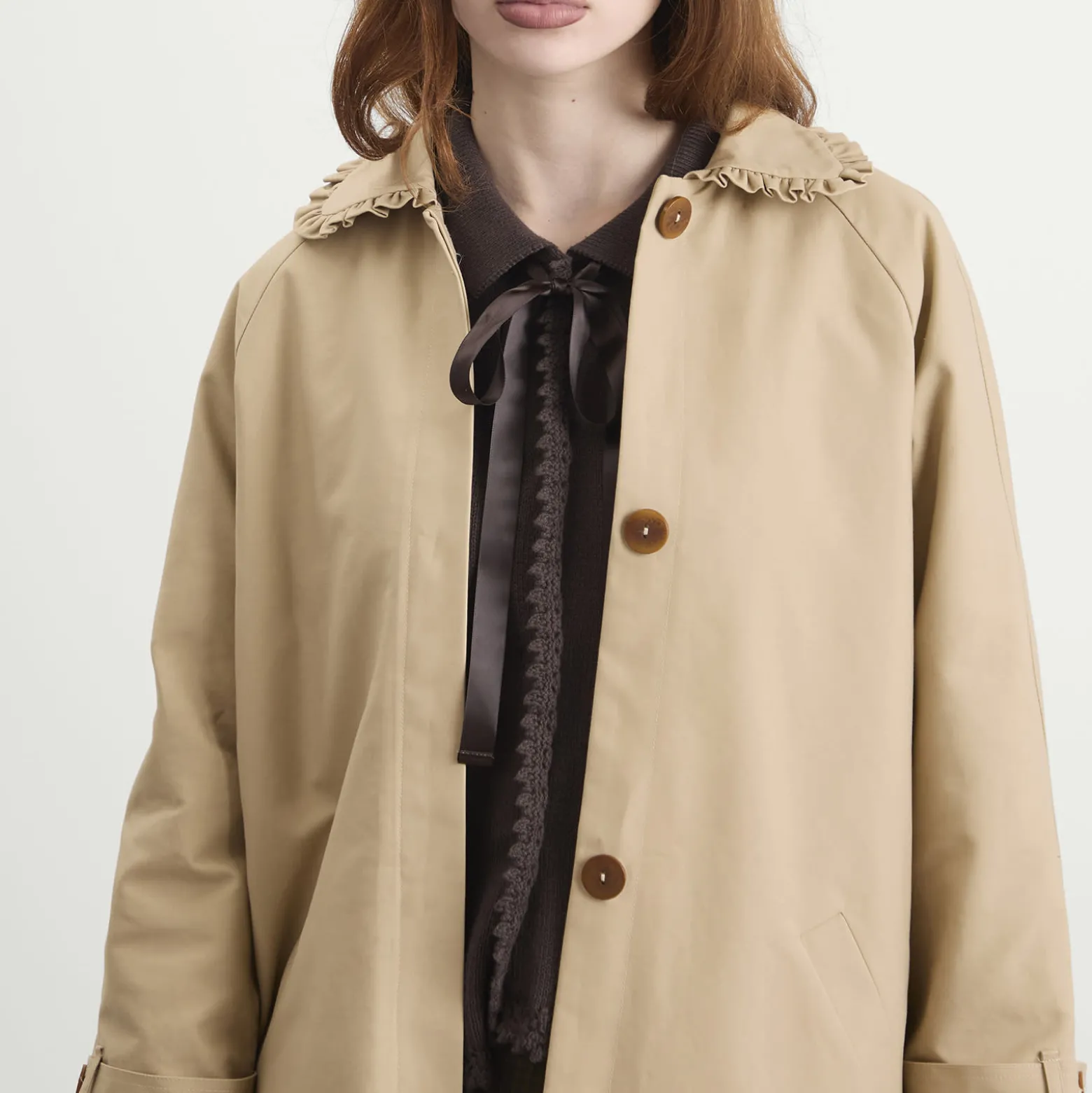 My Mum Made It Tailored Gather Trench Coat