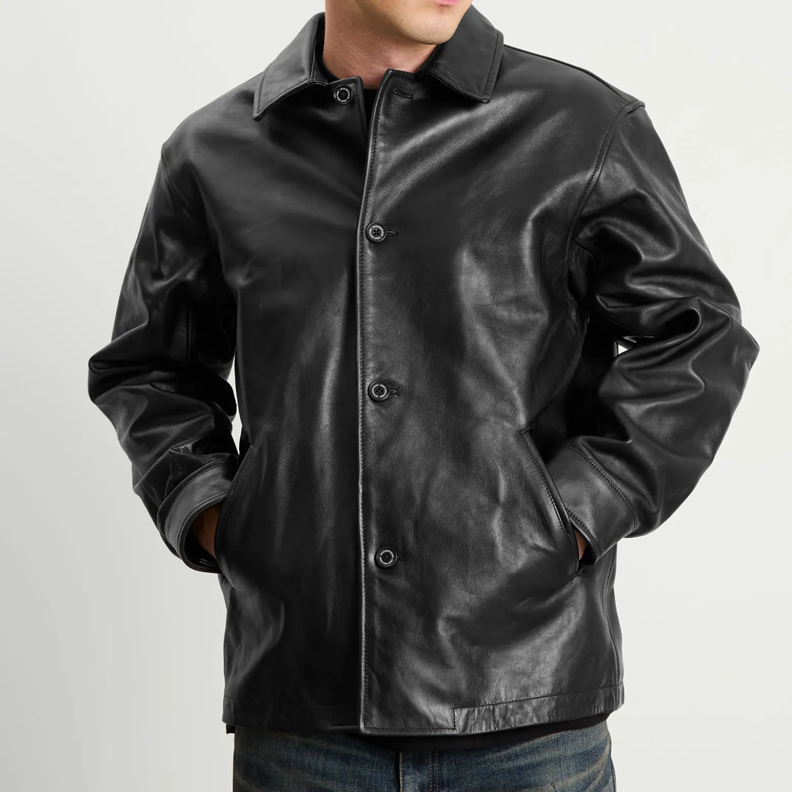 Neighborhood Leather Car Coat