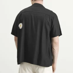 NOMARHYTHM TEXTILE Flower Embroidery Open Collar Shirt