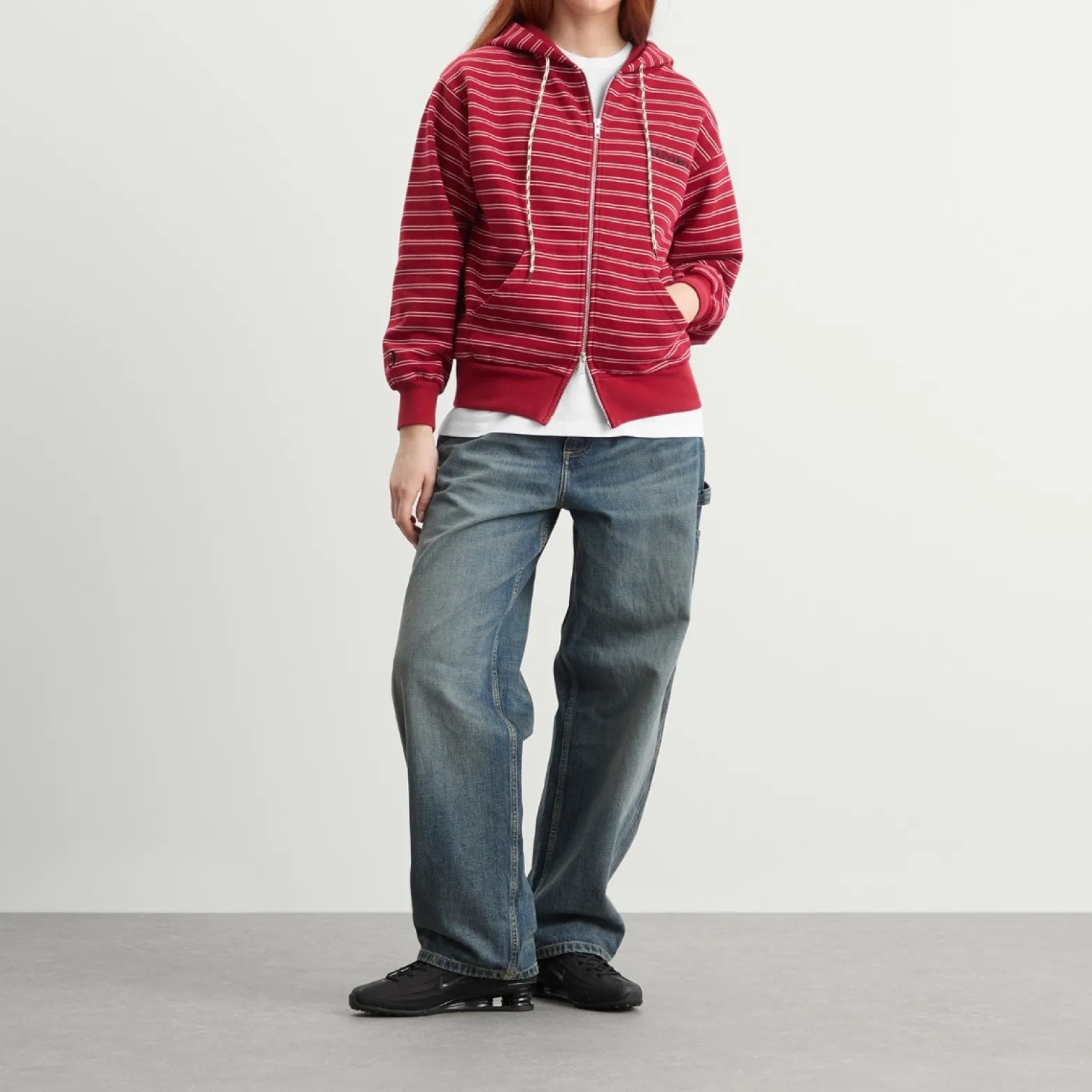 No Problemo Mini Problemo Stripe Zip Hoodie