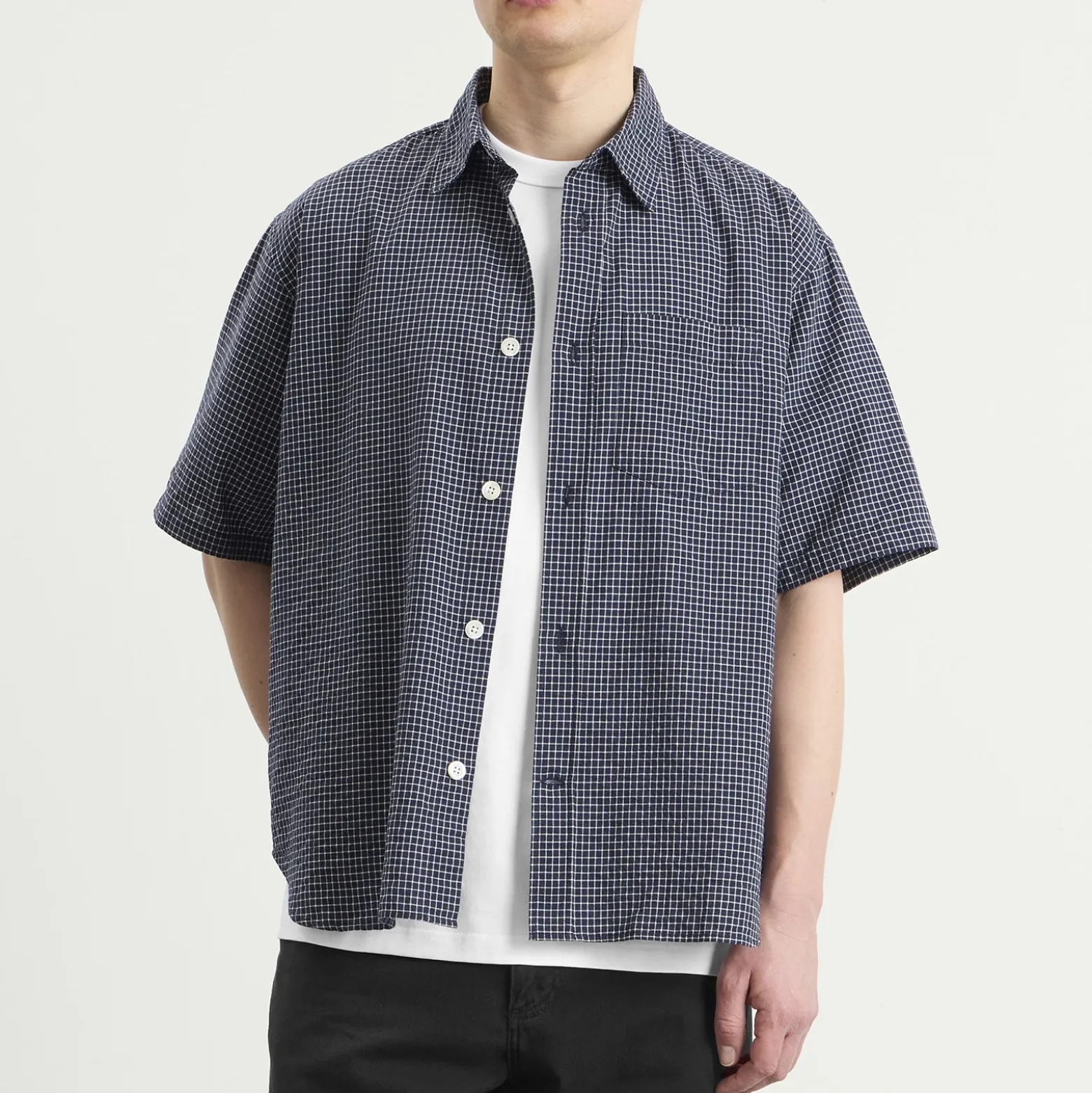 Norse Projects Espevik Oversized Check Short Sleeve Shirt