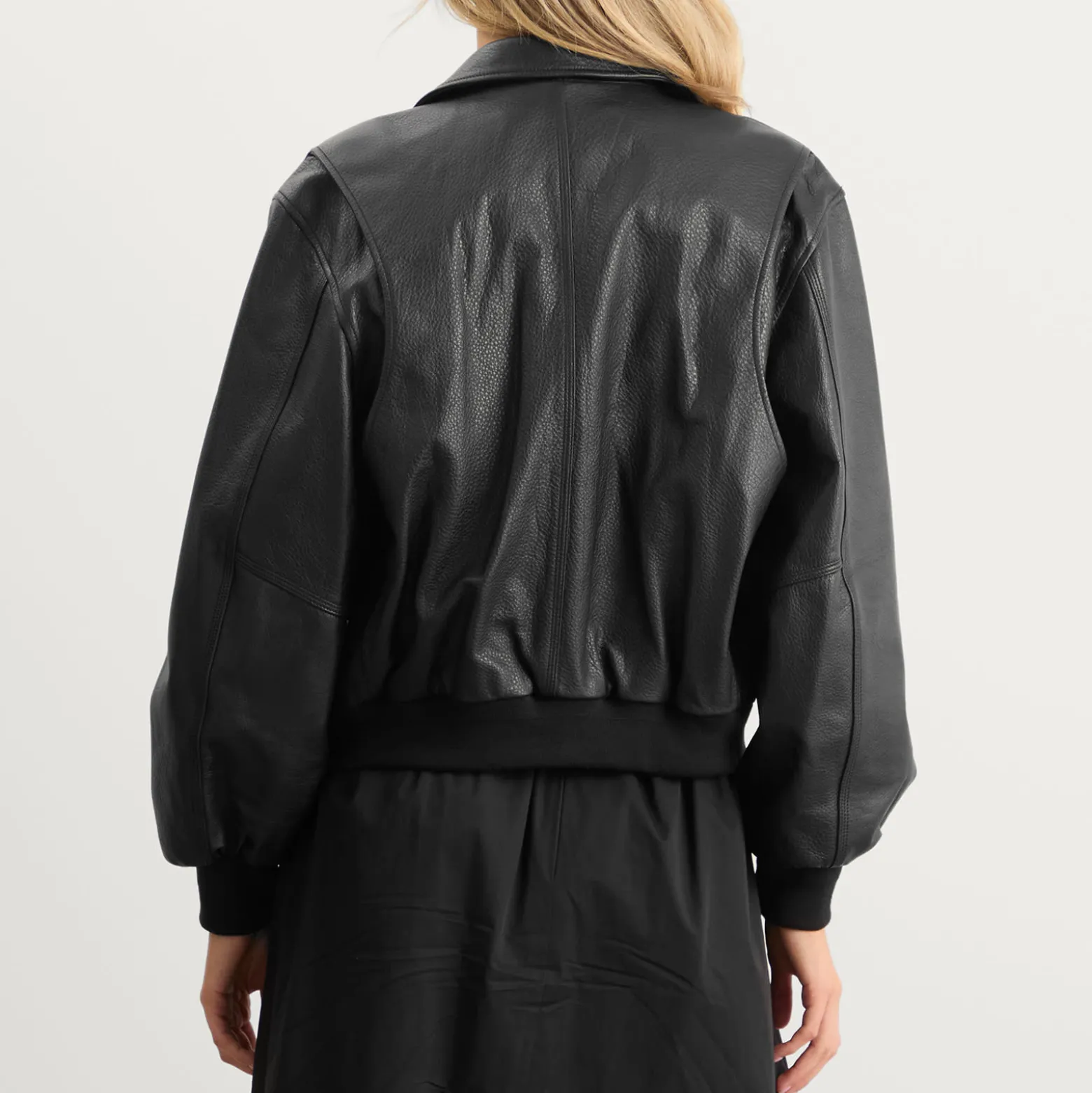 Nothing Written Classic Leather Flight Jacket