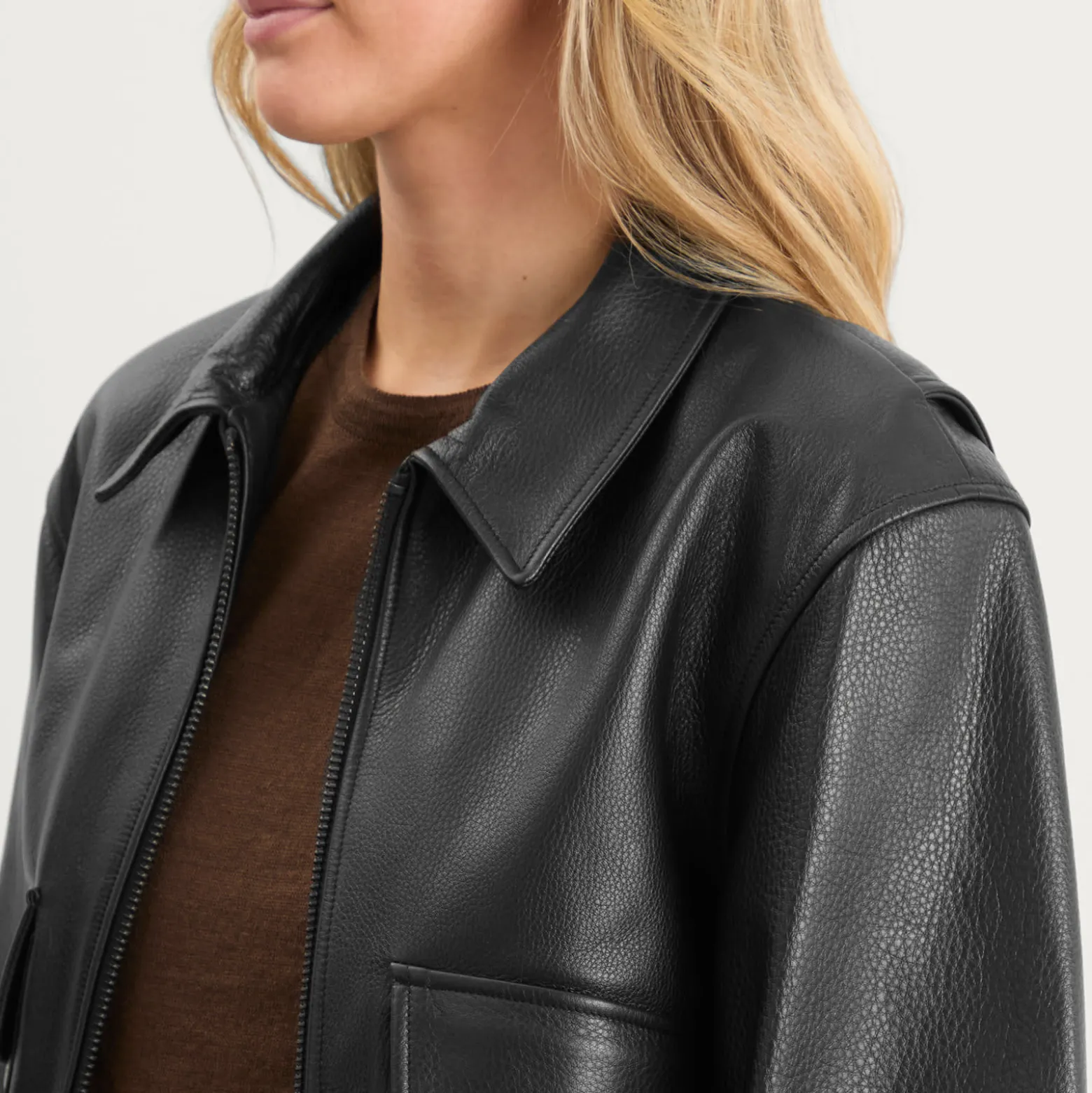 Nothing Written Classic Leather Flight Jacket