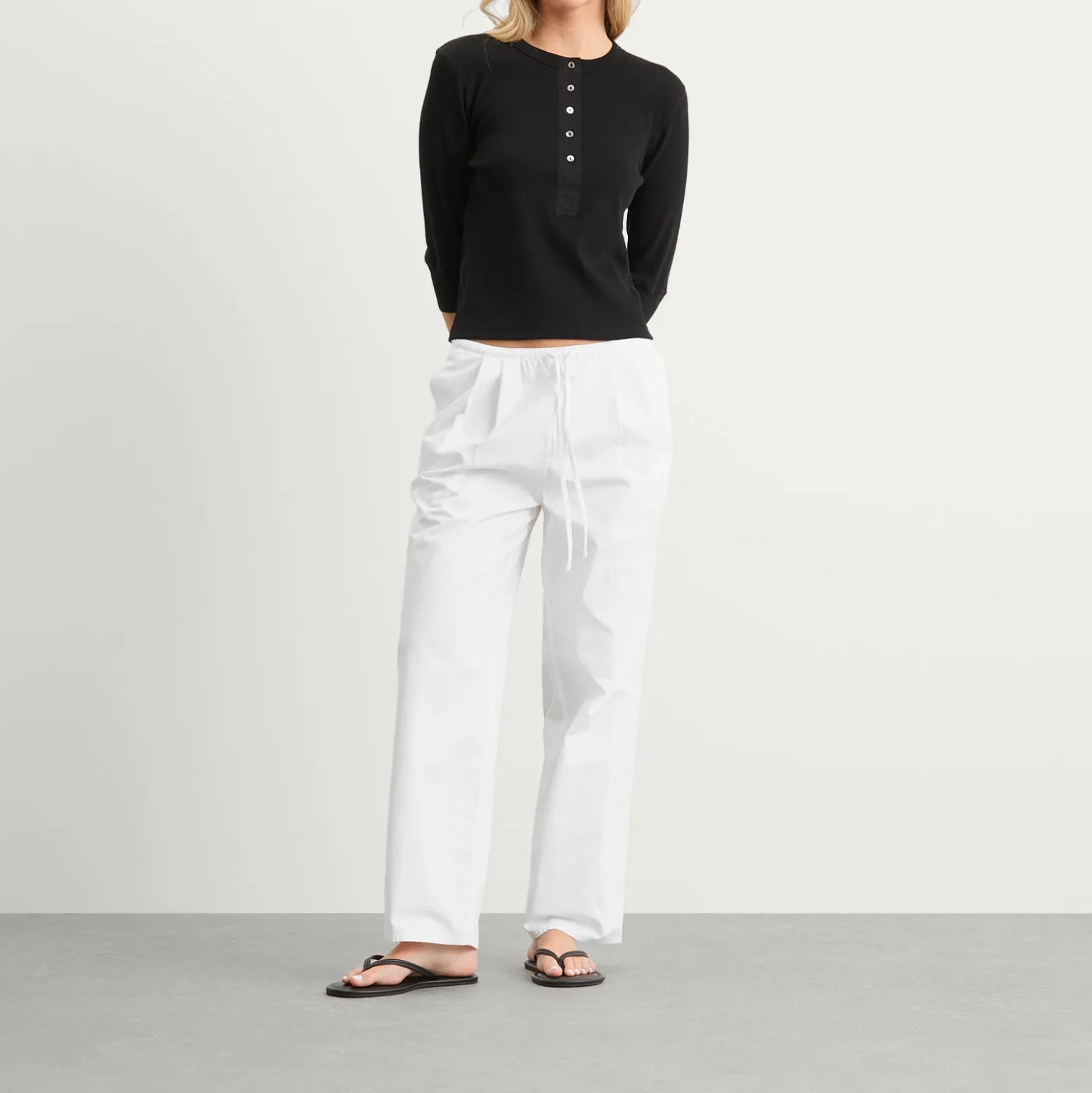 Nothing Written Lazy Cotton Drawstring Pants