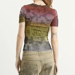 Paolina Russo Illusion Knit Cap Sleeve T-Shirt