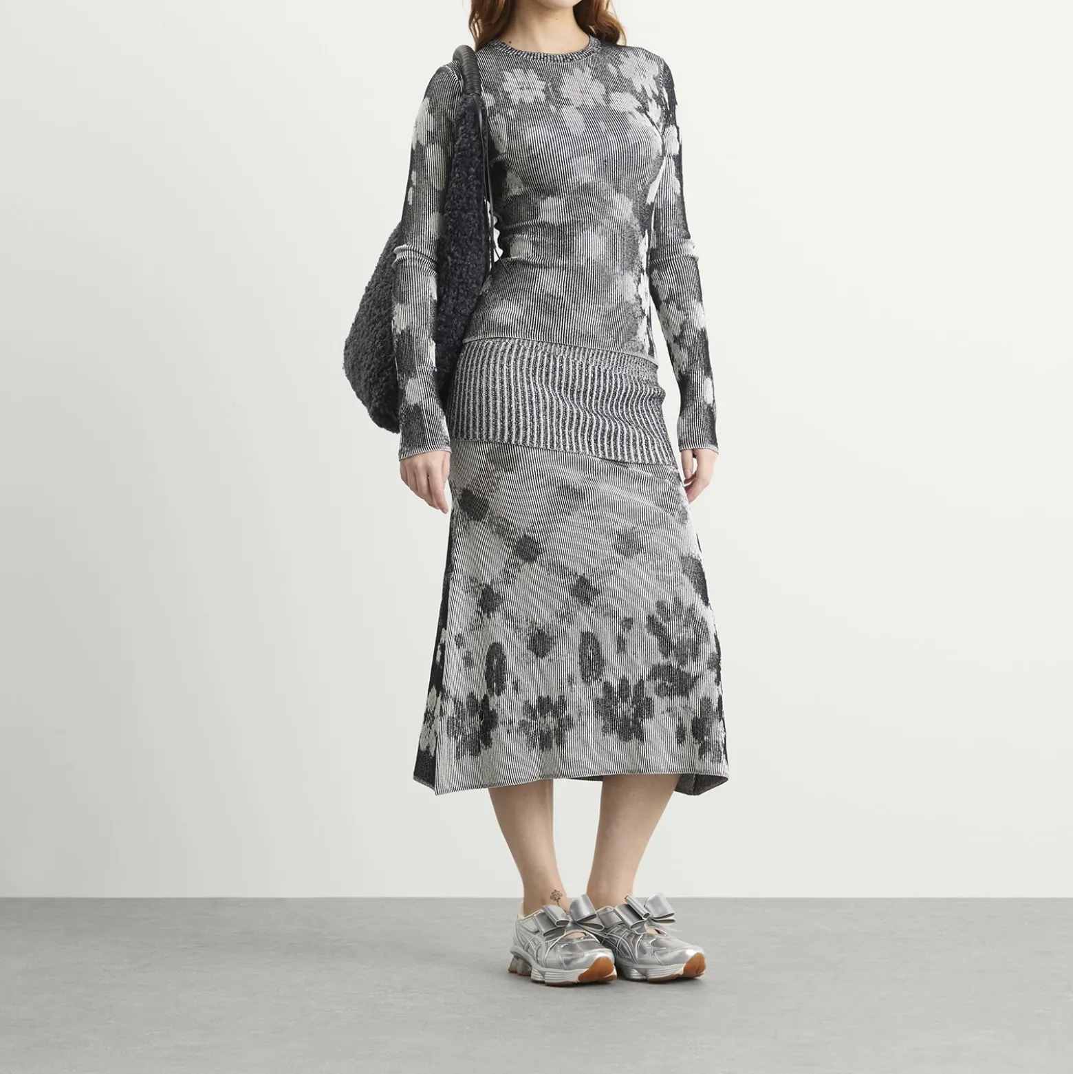 Paolina Russo Illusion Knit Maxi Skirt
