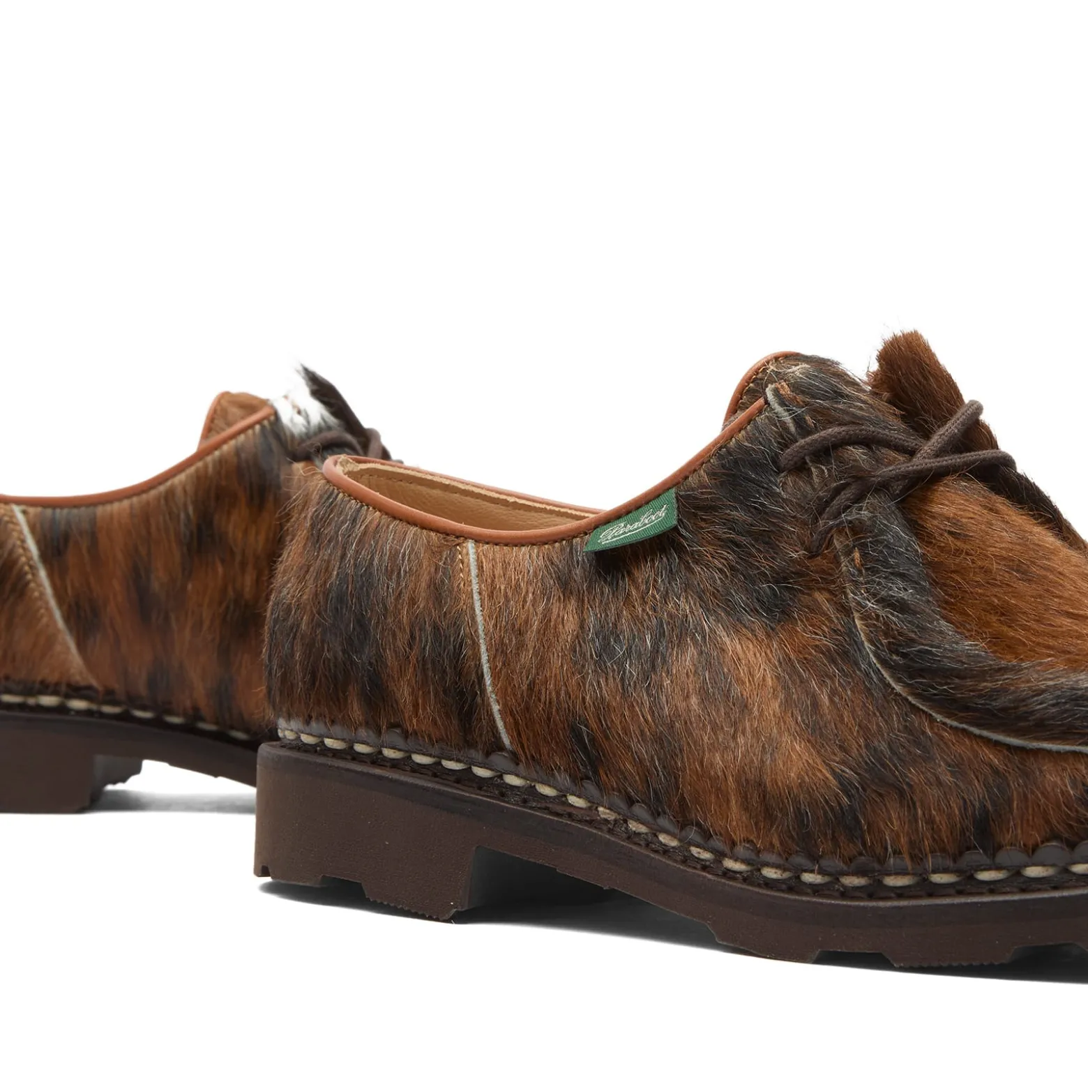 Paraboot Michael Cow Hair Leather Lace Up Derby Shoe