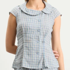 Peachy Den Missy Asymmetric Stretch Blouse Presented by END.