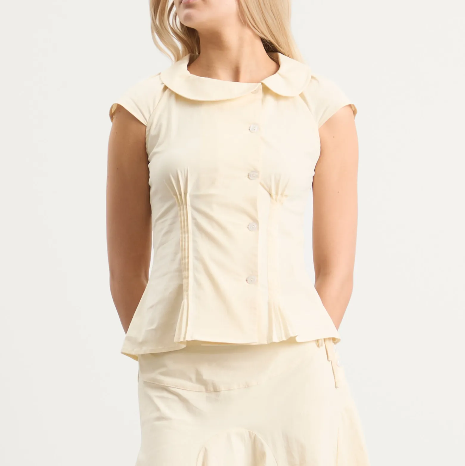 Peachy Den Missy Asymmetric Stretch Blouse Presented by END.