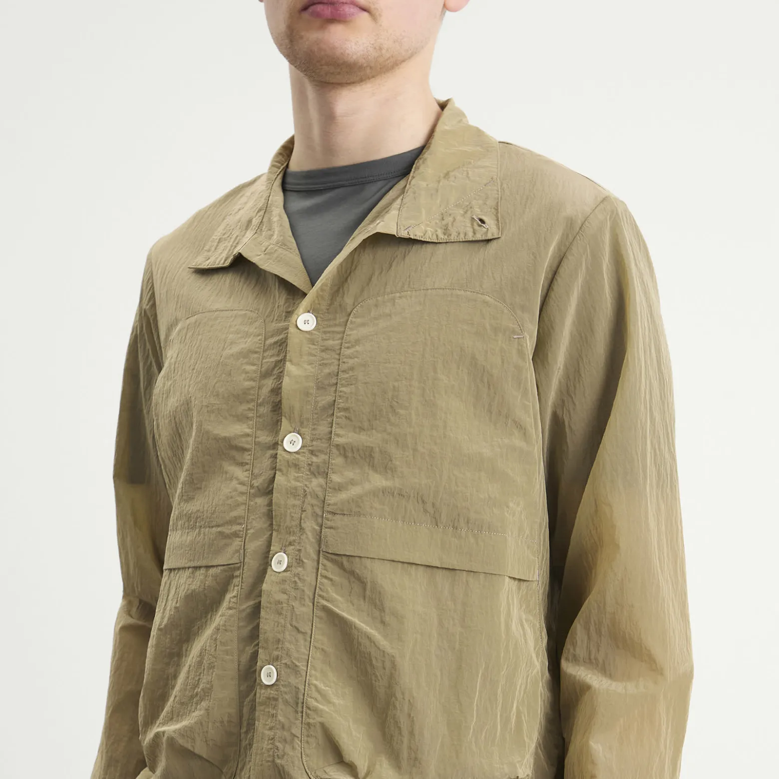 Ranra Epitome Shiny Nylon Overshirt