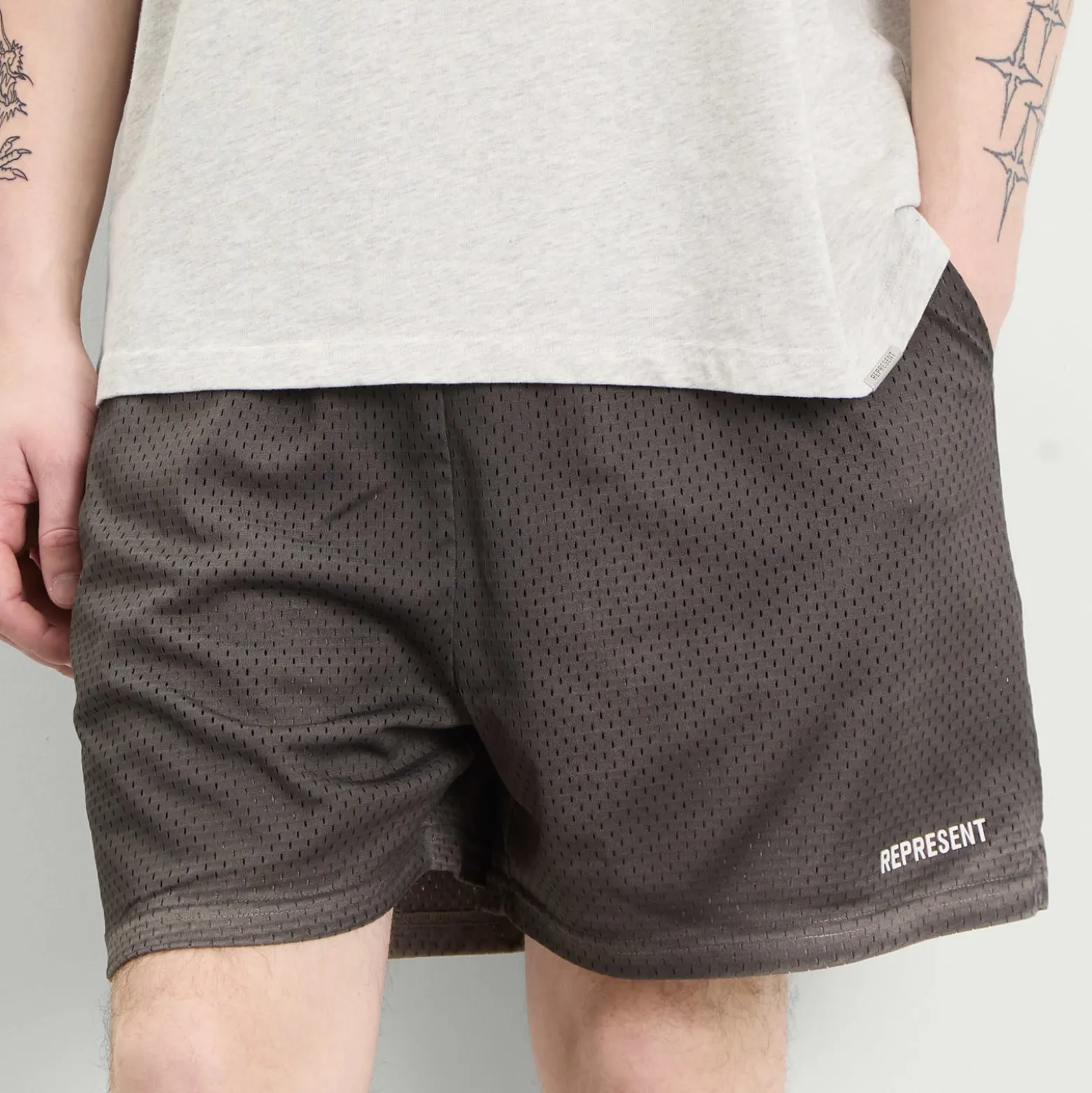 Represent Washed Mesh Shorts
