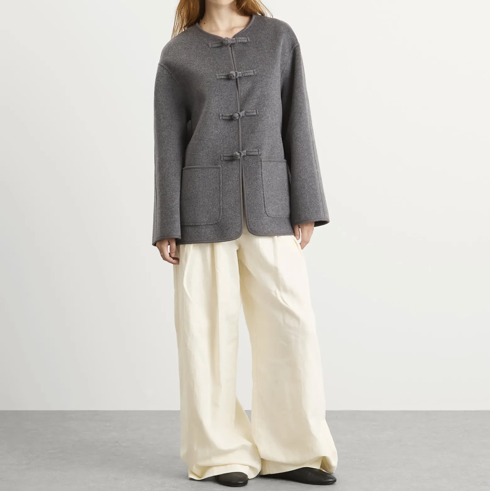 Róhe Mandarin Closure Double-Faced Jacket
