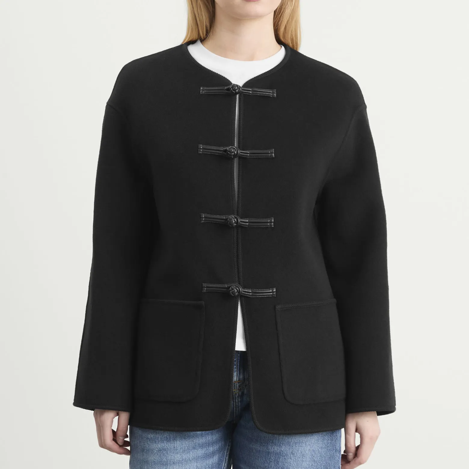 Róhe Mandarin Double-Faced Wool Jacket