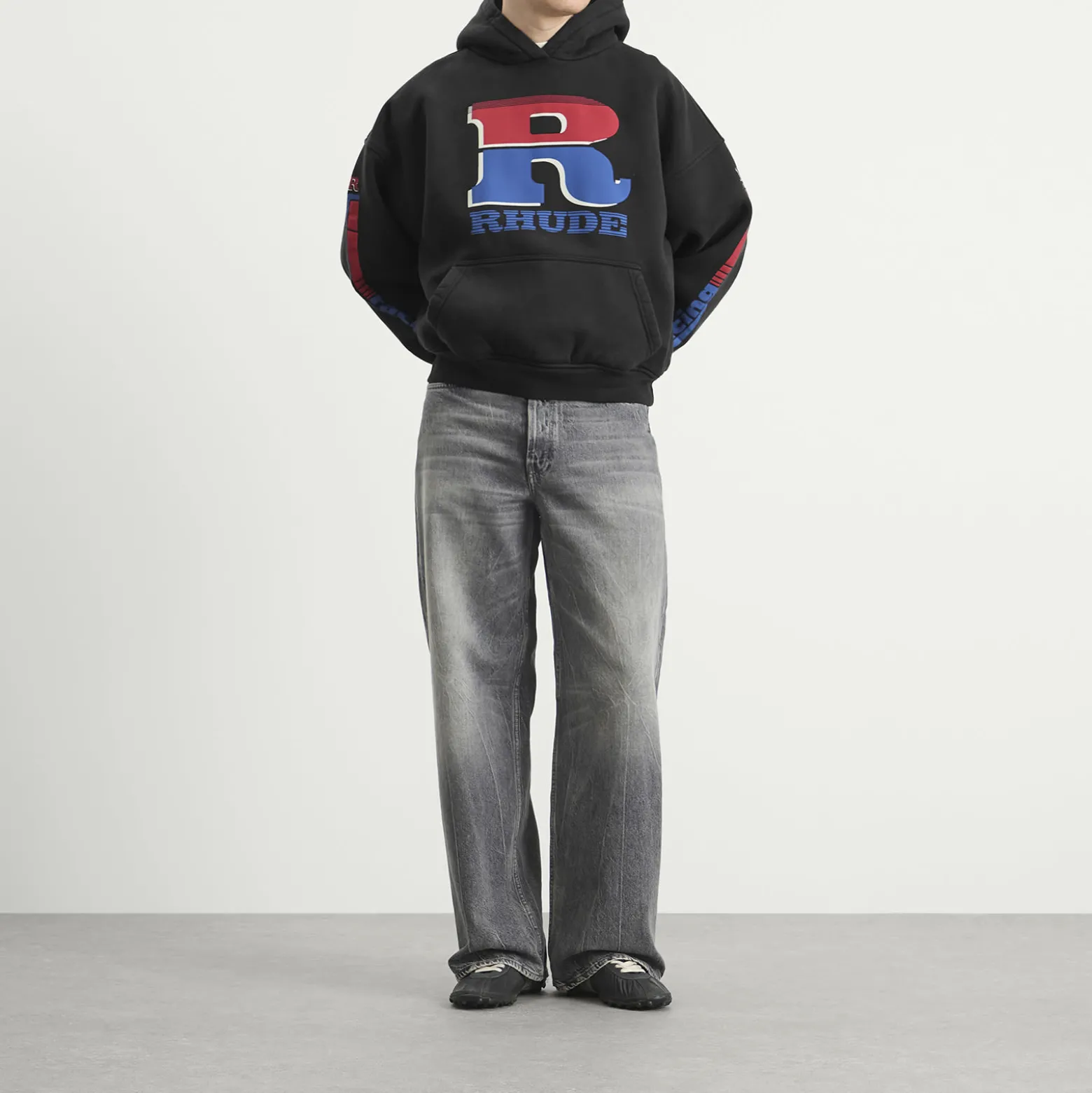 Rhude Split Petrol Logo Hoodie