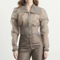 Rick Owens Dracucollar Cropped Bomber Jacket