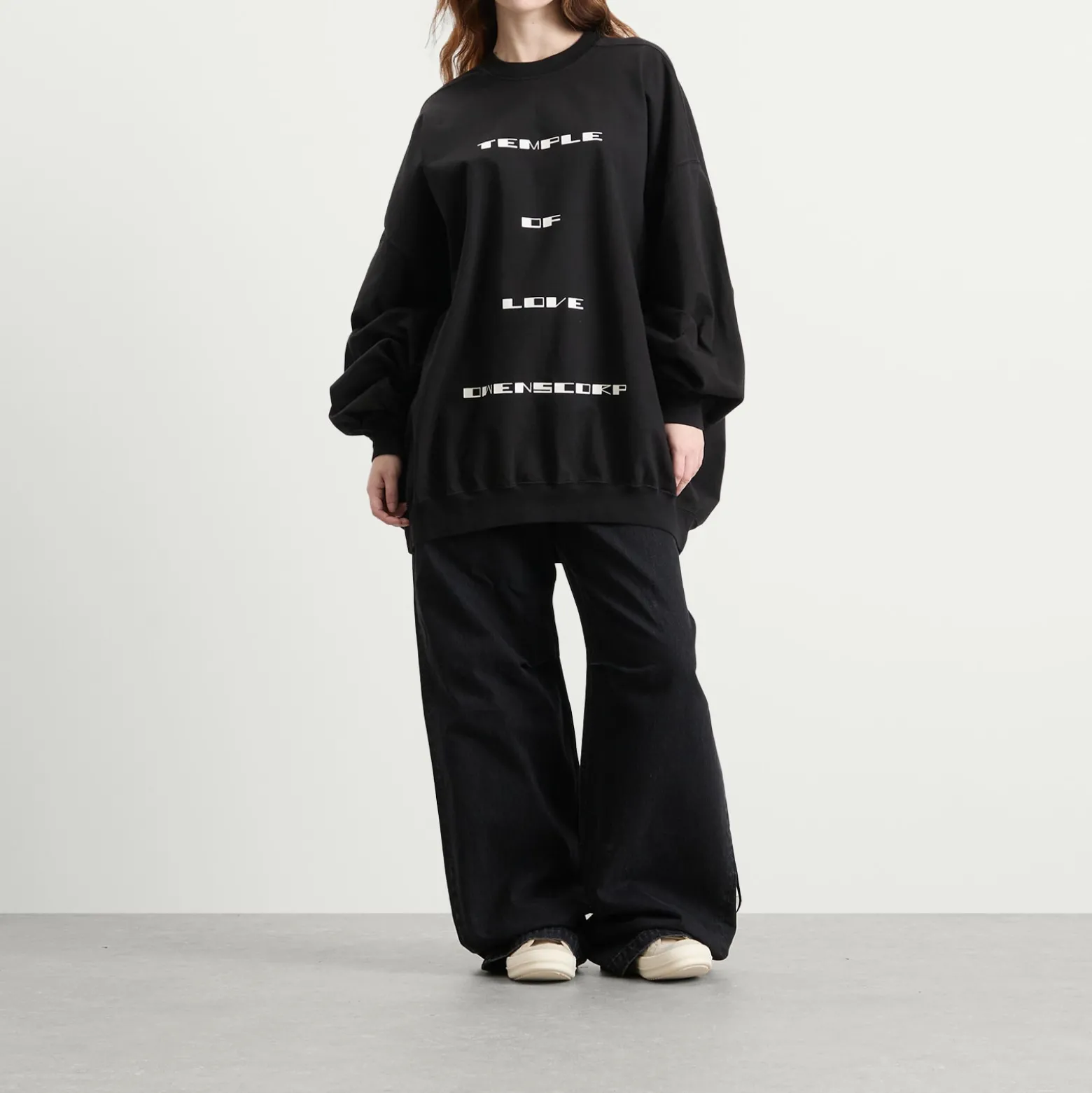Rick Owens DRKSHDW Temple Of Love Hun Crewneck Sweater