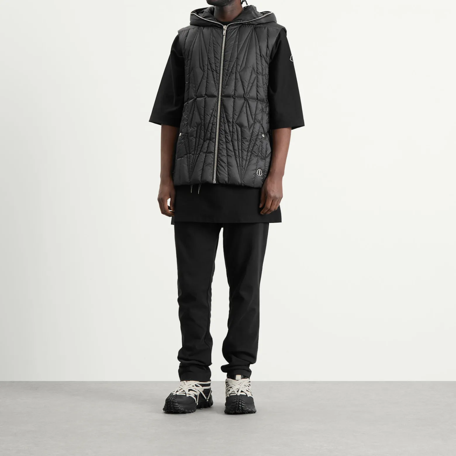 Rick Owens x Moncler Geocamo Flight Ziplock Hooded Vest