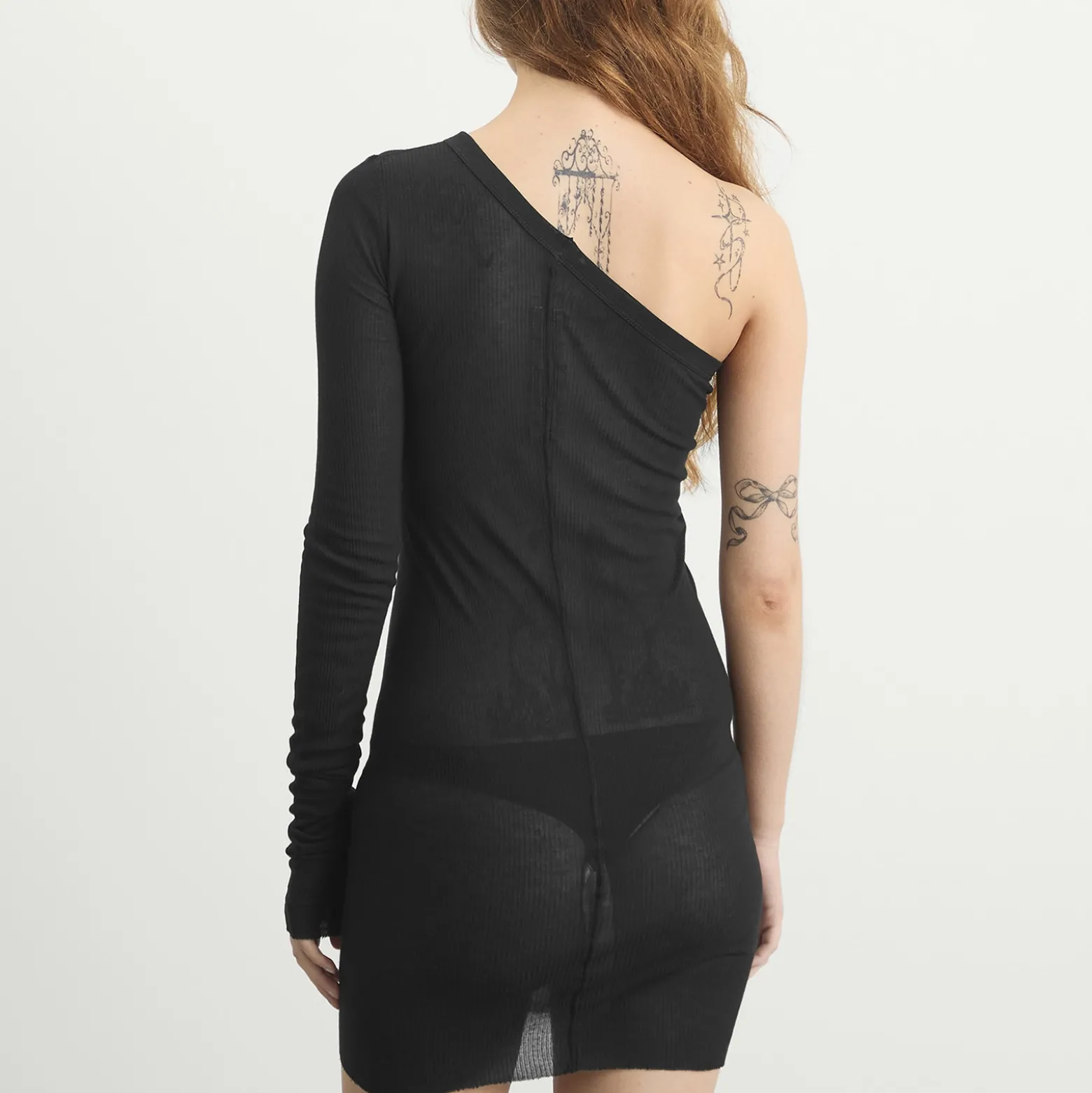 Rick Owens Ziggy One Shoulder Mini Dress