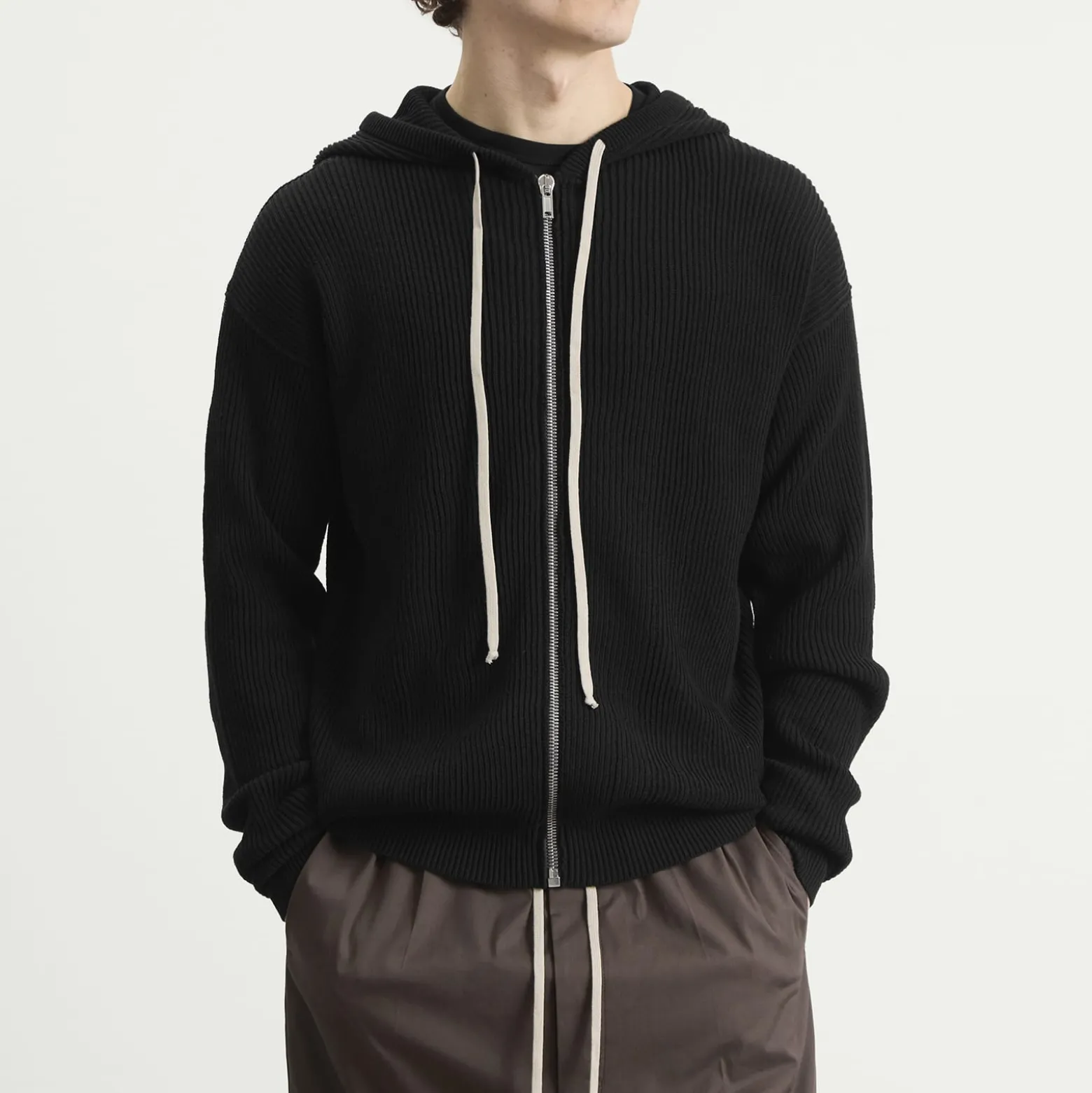 Rick Owens Zip Knitted Hoodie