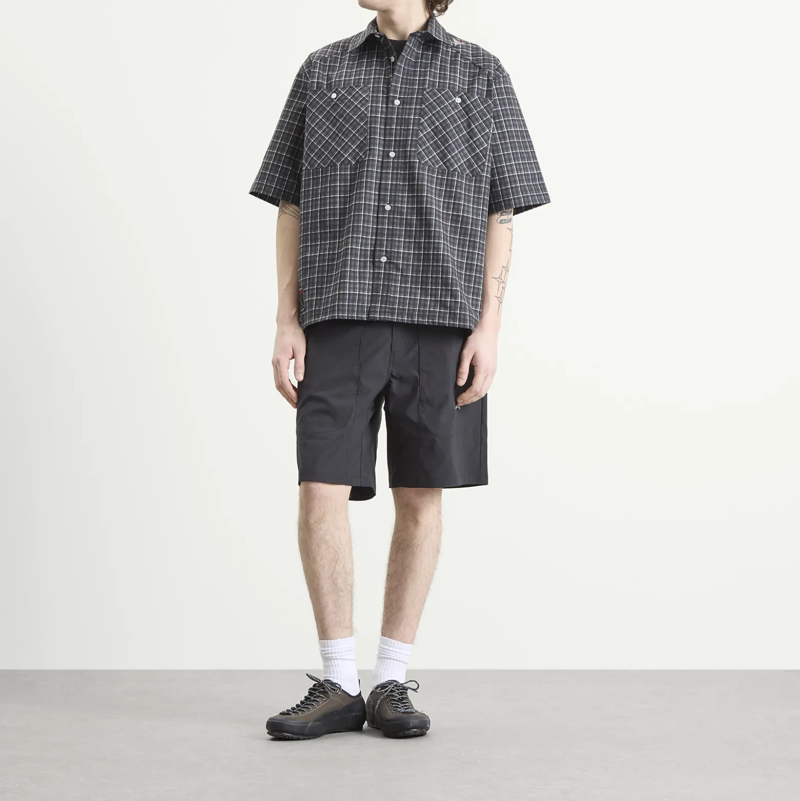 ROA Aair Floweave Printed Check Short Sleeve Shirt