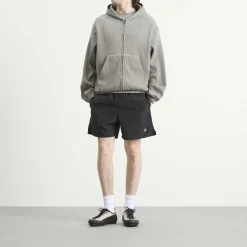 ROA Bee Sun Faded Organic Waffle Zip Up Hoodie