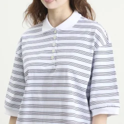 Rohe Striped oversized polo