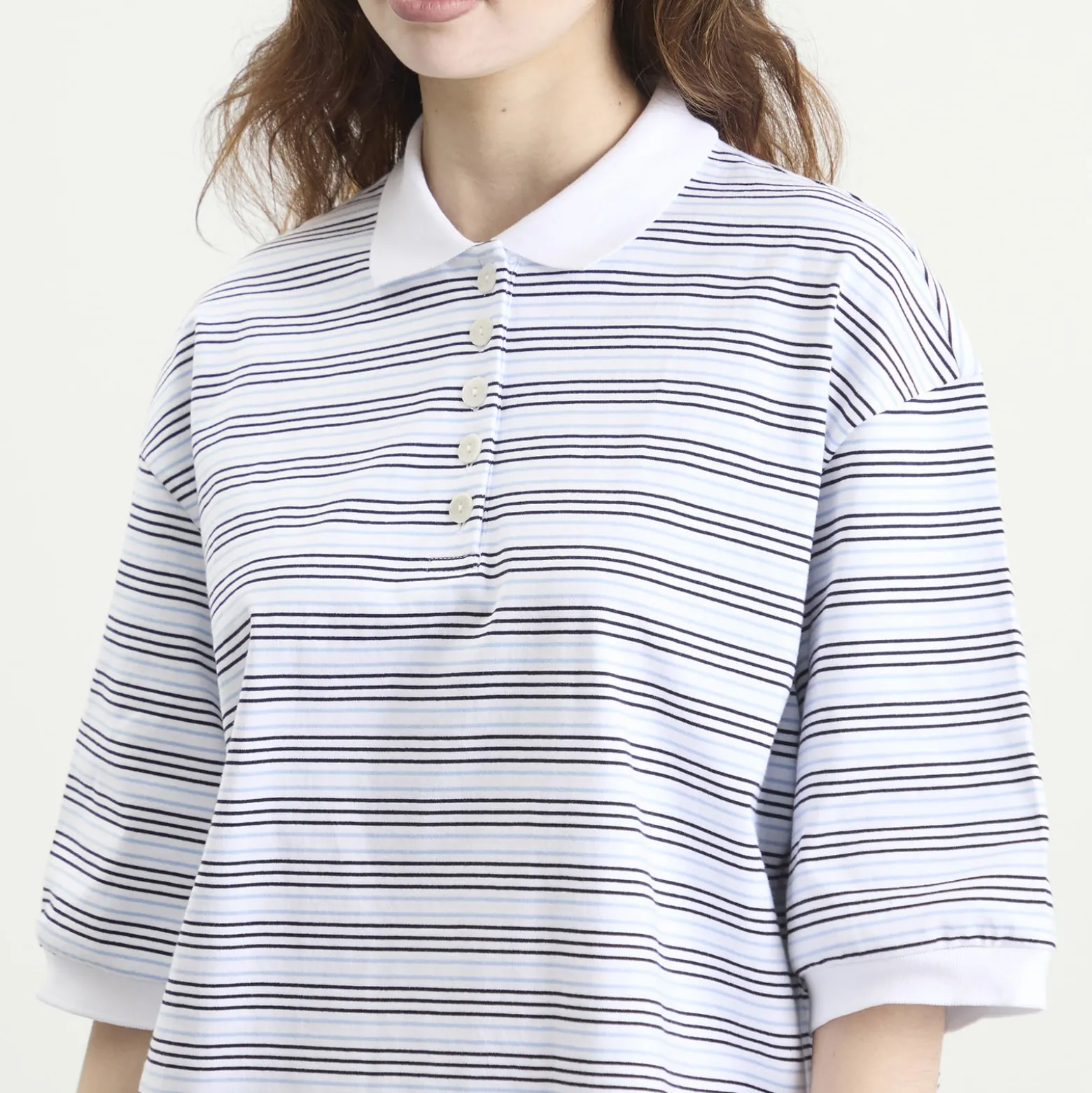 Rohe Striped oversized polo