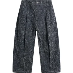 Sage Nation Box Pleat Needle Punch Denim Jeans