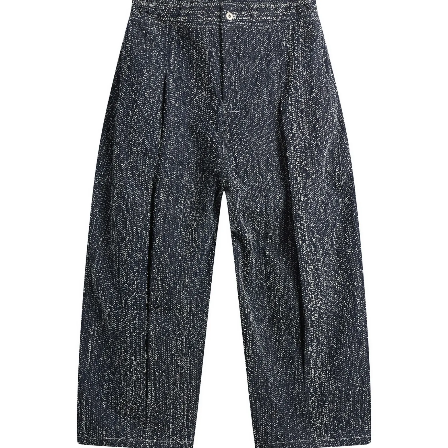 Sage Nation Box Pleat Needle Punch Denim Jeans