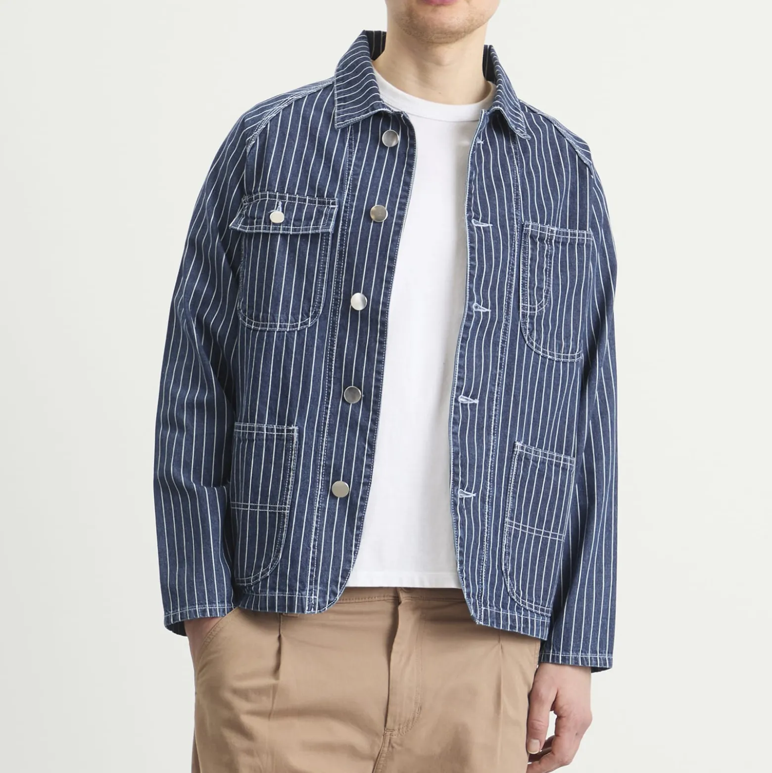 Service Works Pinstripe Denim Coverall Jacket
