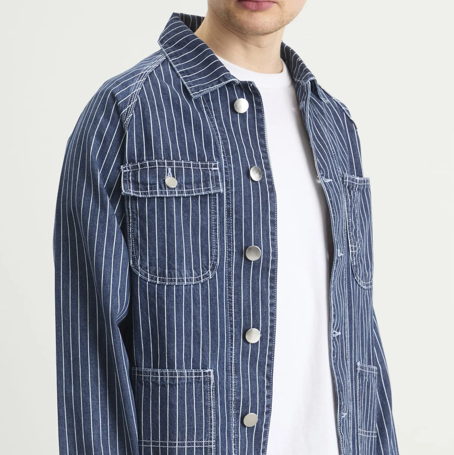 Service Works Pinstripe Denim Coverall Jacket