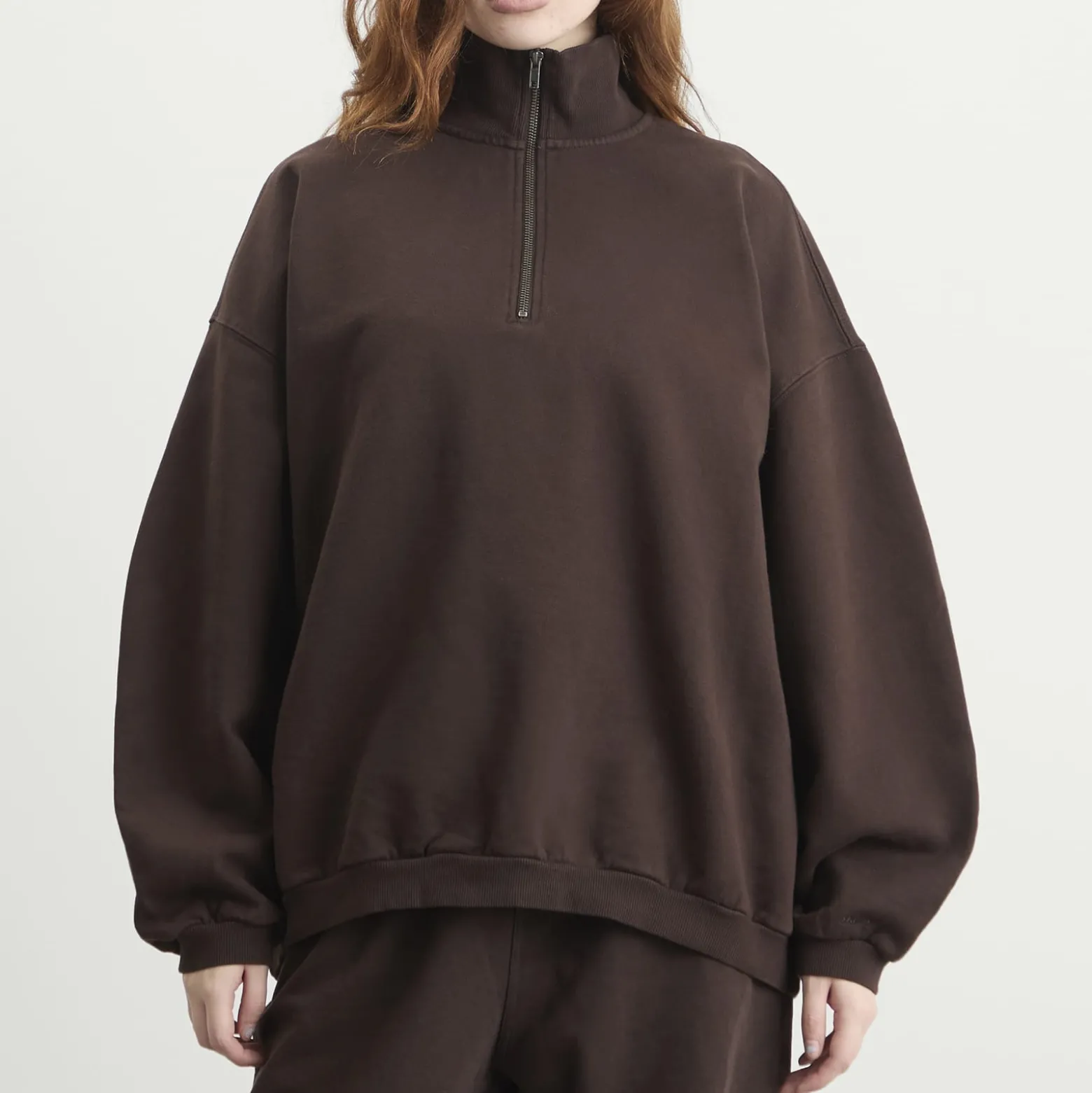 SKIMS Boyfriend Fleece Slouchy Turtleneck Pullover