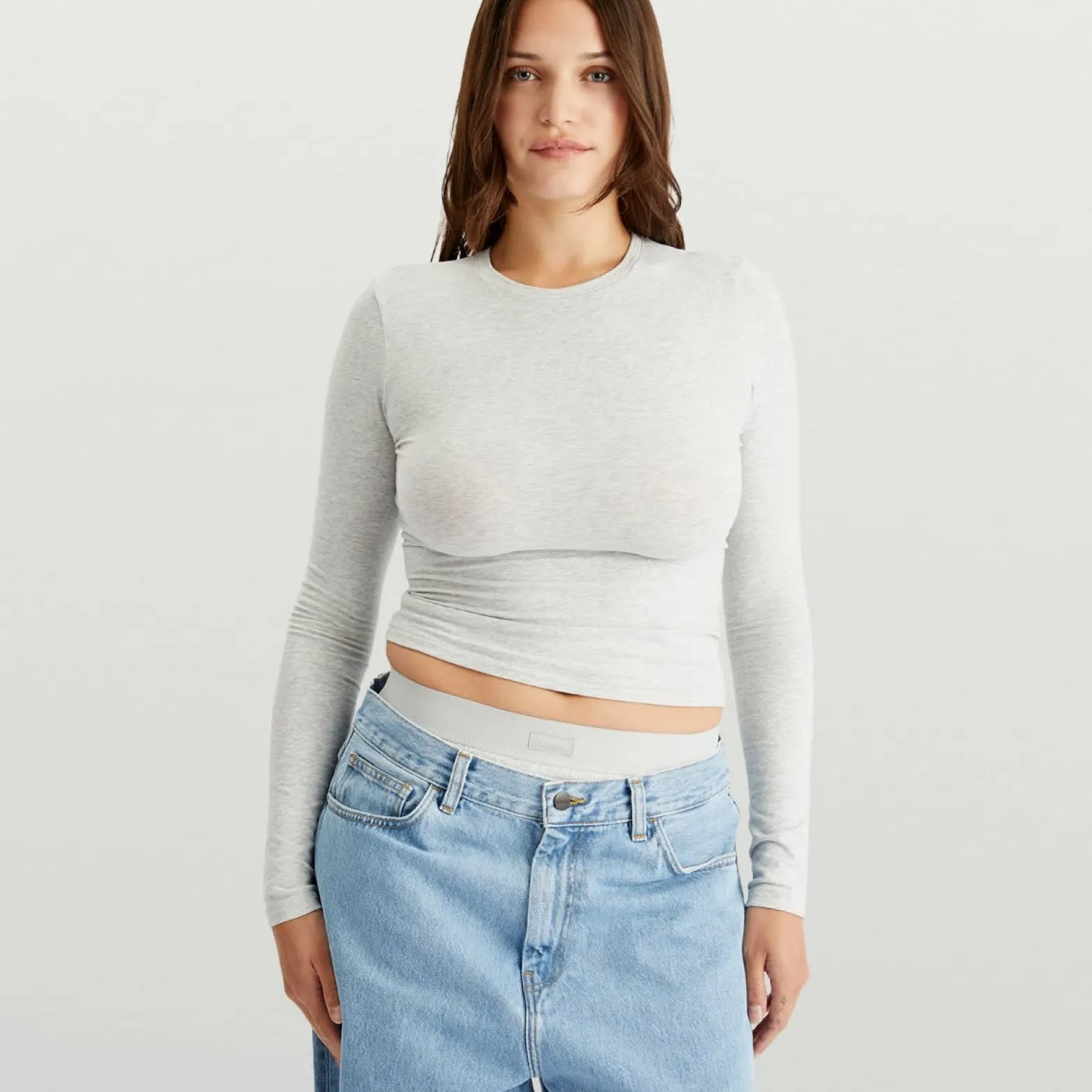SKIMS Cotton Jersey Long Sleeve T-Shirt