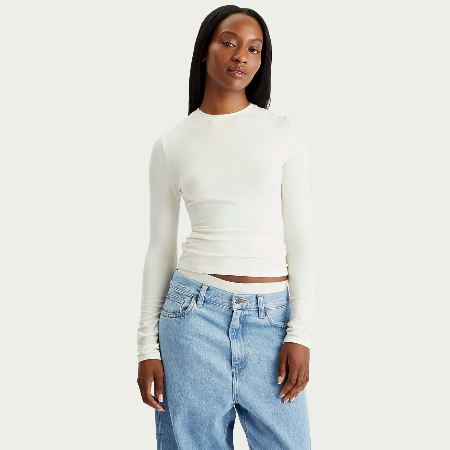 SKIMS Cotton Jersey Long Sleeve T-Shirt