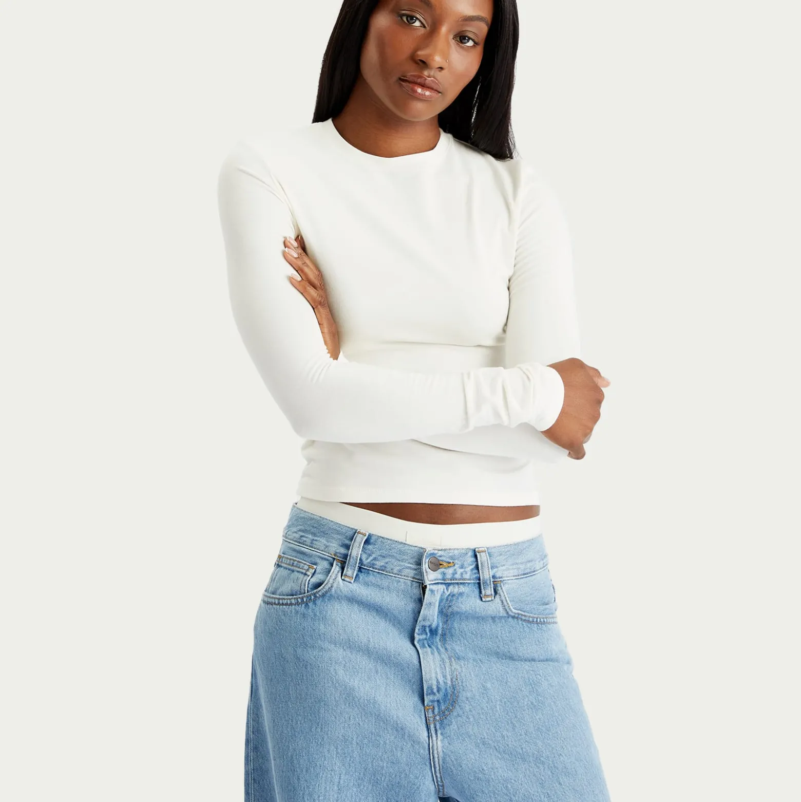 SKIMS Cotton Jersey Long Sleeve T-Shirt